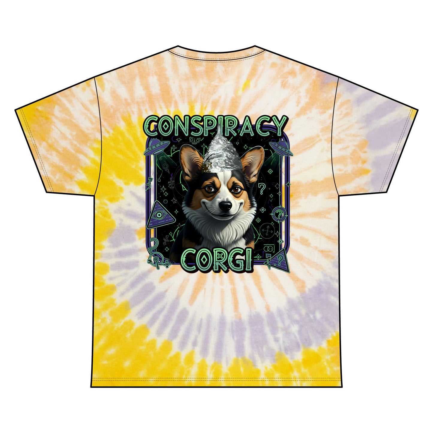 A Tye Dye Conspiracy Corgi Meme Shirt