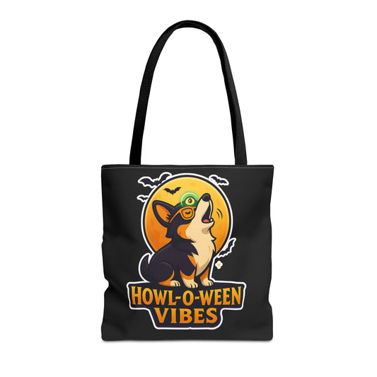 Halloween Dog Lover Tote Bag | Howl-O-Ween Vibes, Cute Dog Tote, Pet Owner Gift, Trick or Treat Bag, Fall Accessory