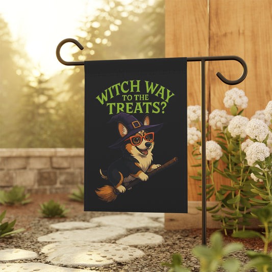 Halloween Corgi Garden Banner, Cute Fall Yard Decor, Pet Lover Gift, Trick or Treat Sign, Outdoor Home Decoration