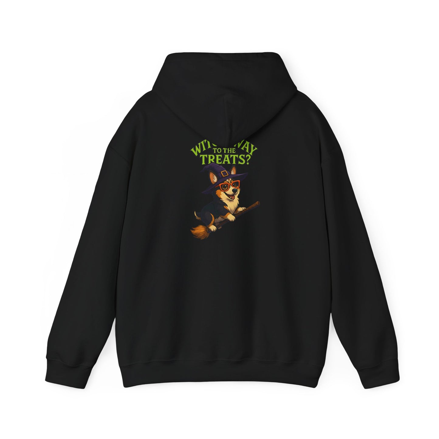Halloween Witch Dog Sweatshirt, Unisex Hooded Sweatshirt, Cozy Fall Apparel, Pet Lover Gift, Spooky Season Wear, Cute Halloween Sweater