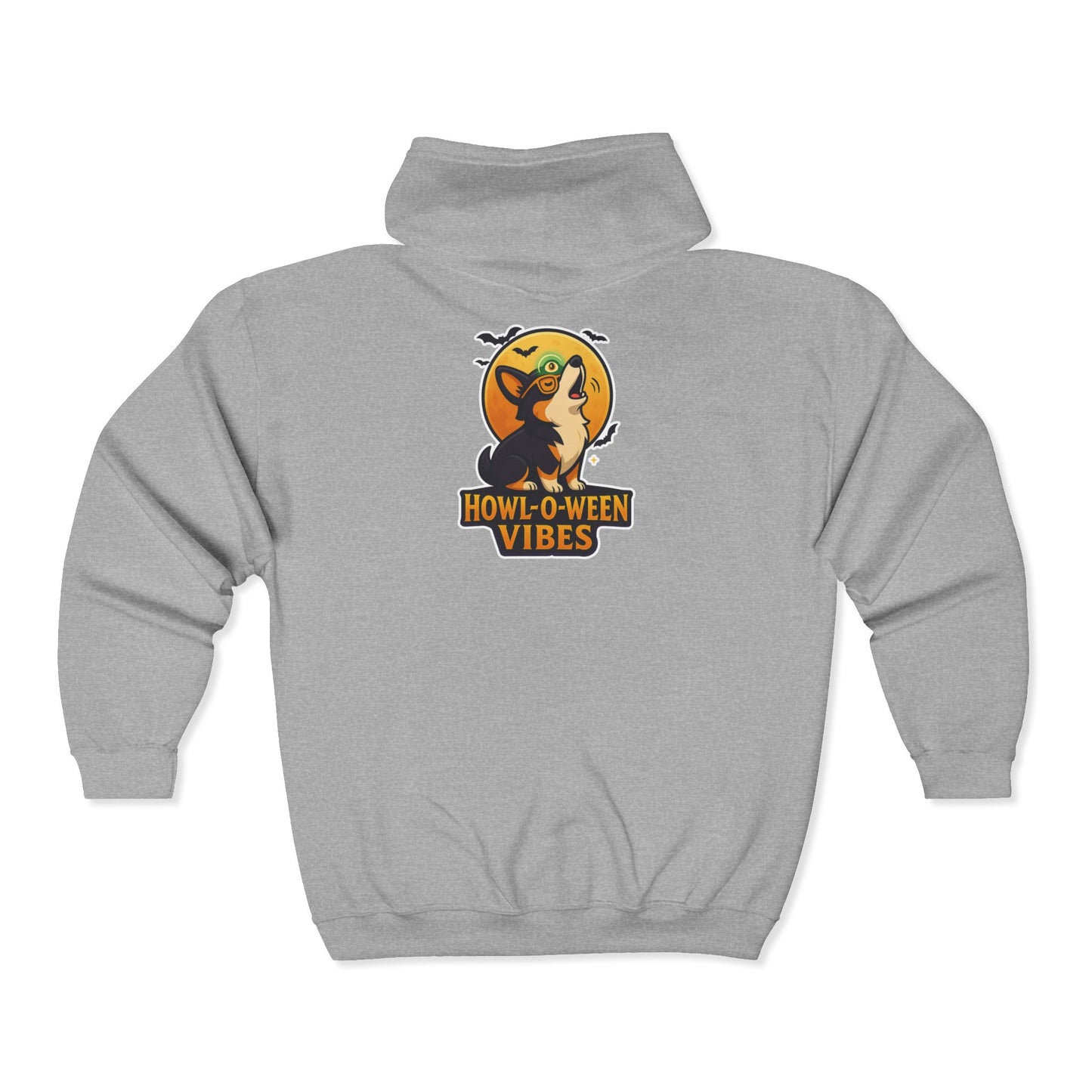 Corgi Pun Howl-o-ween Zip Up Hoodie