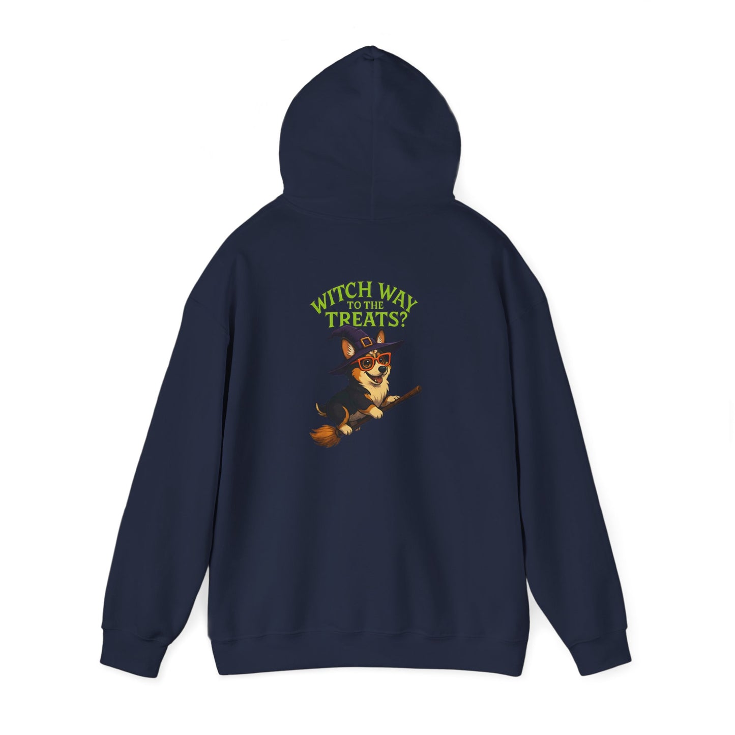 Halloween Witch Dog Sweatshirt, Unisex Hooded Sweatshirt, Cozy Fall Apparel, Pet Lover Gift, Spooky Season Wear, Cute Halloween Sweater