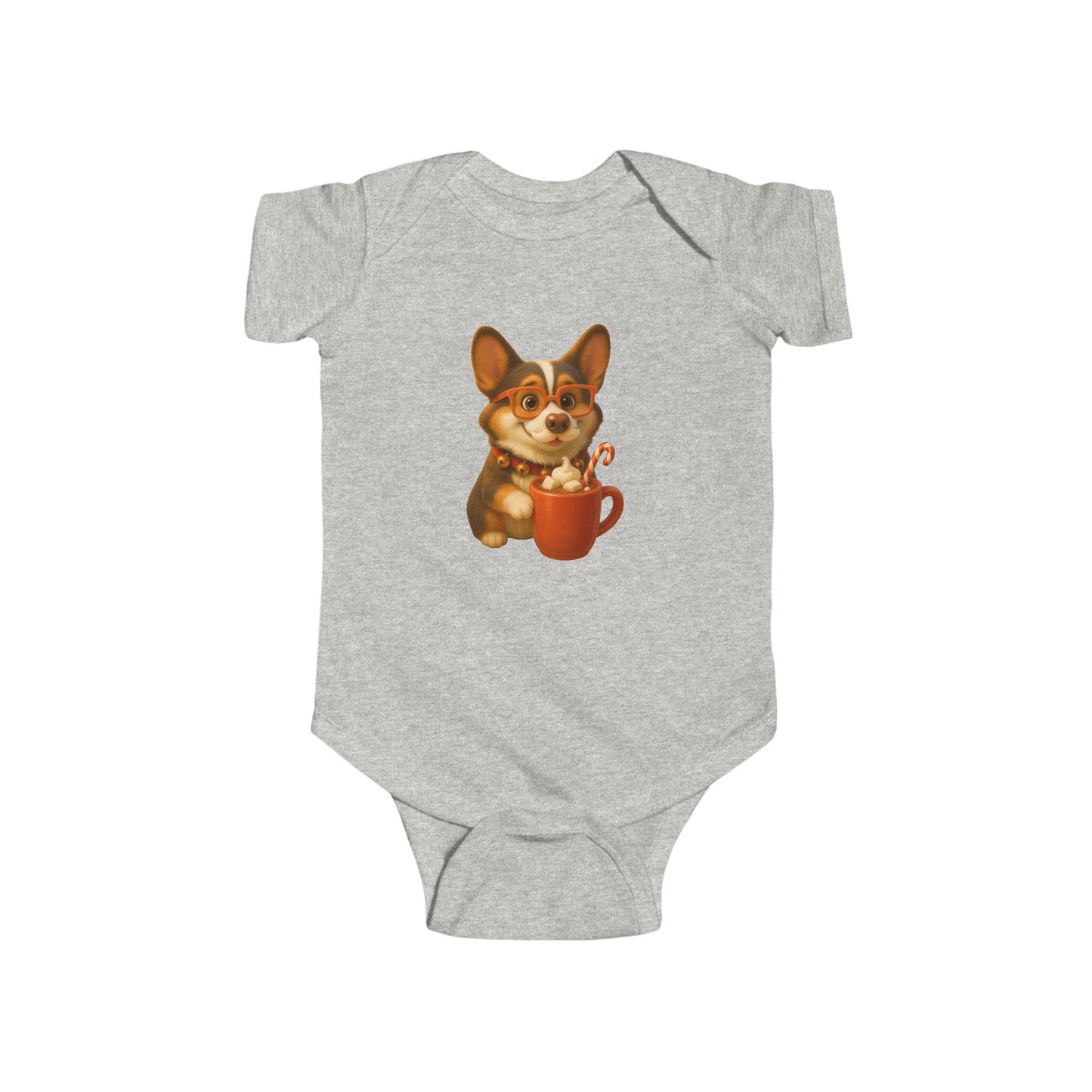 Corgi Hot Cocoa Infant Bodysuit — Cute Puppy Coffee Baby Onesie