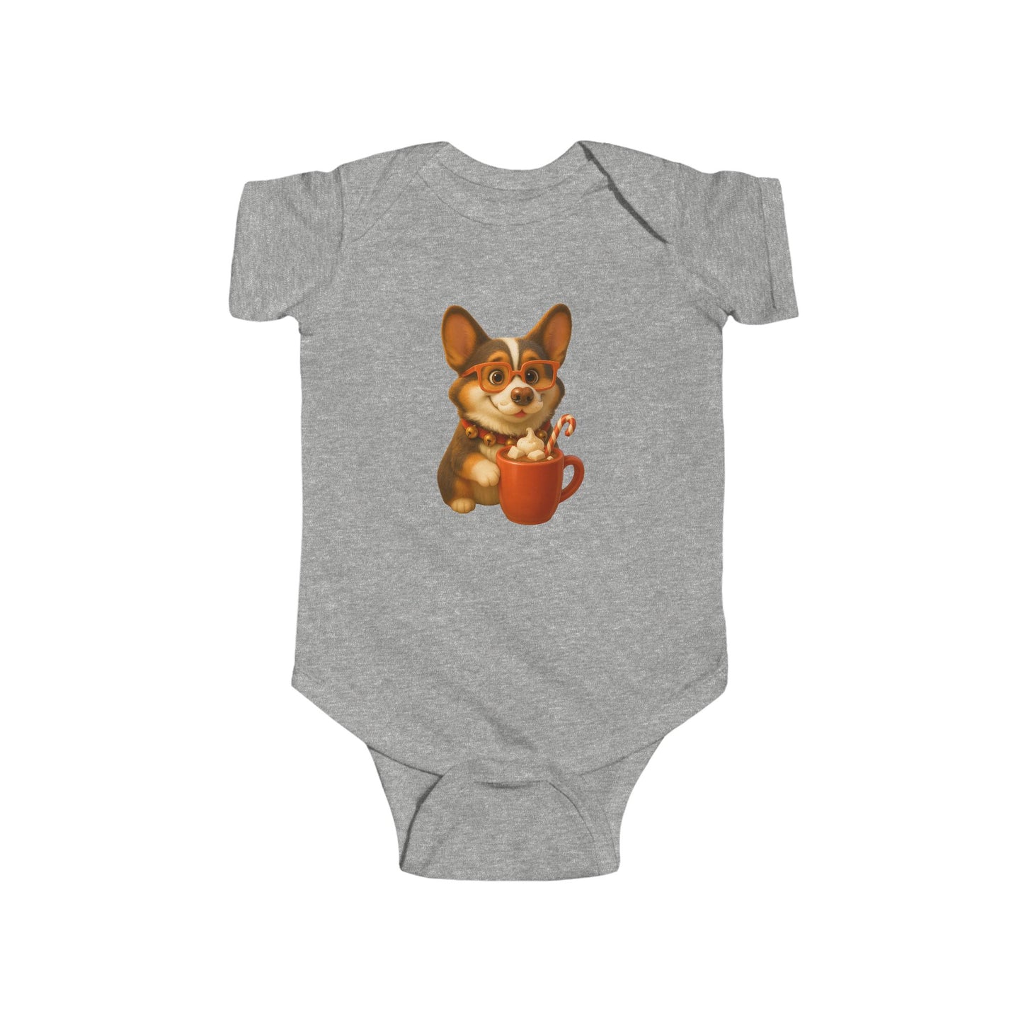 Corgi Hot Cocoa Infant Bodysuit — Cute Puppy Coffee Baby Onesie