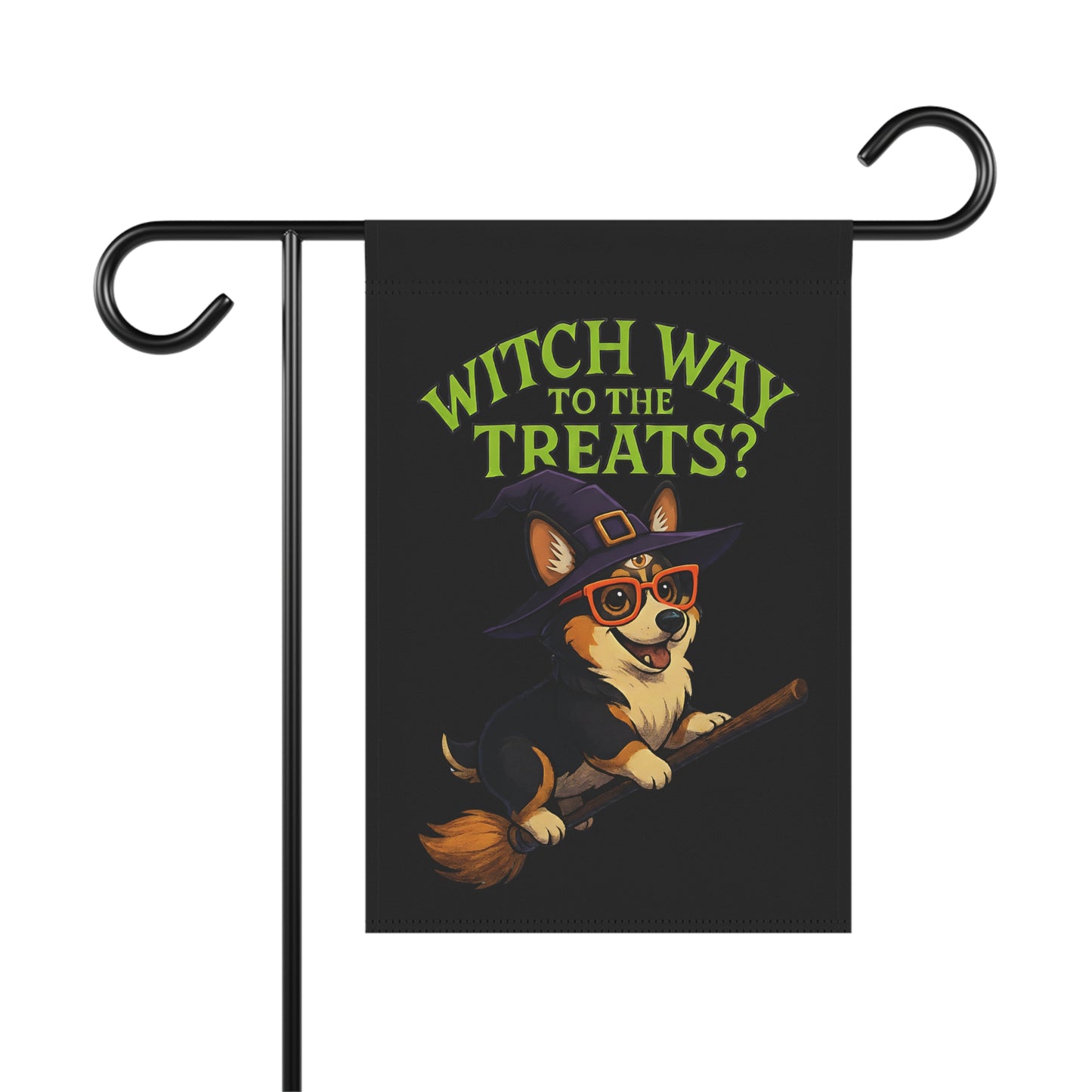 Halloween Corgi Garden Banner, Cute Fall Yard Decor, Pet Lover Gift, Trick or Treat Sign, Outdoor Home Decoration