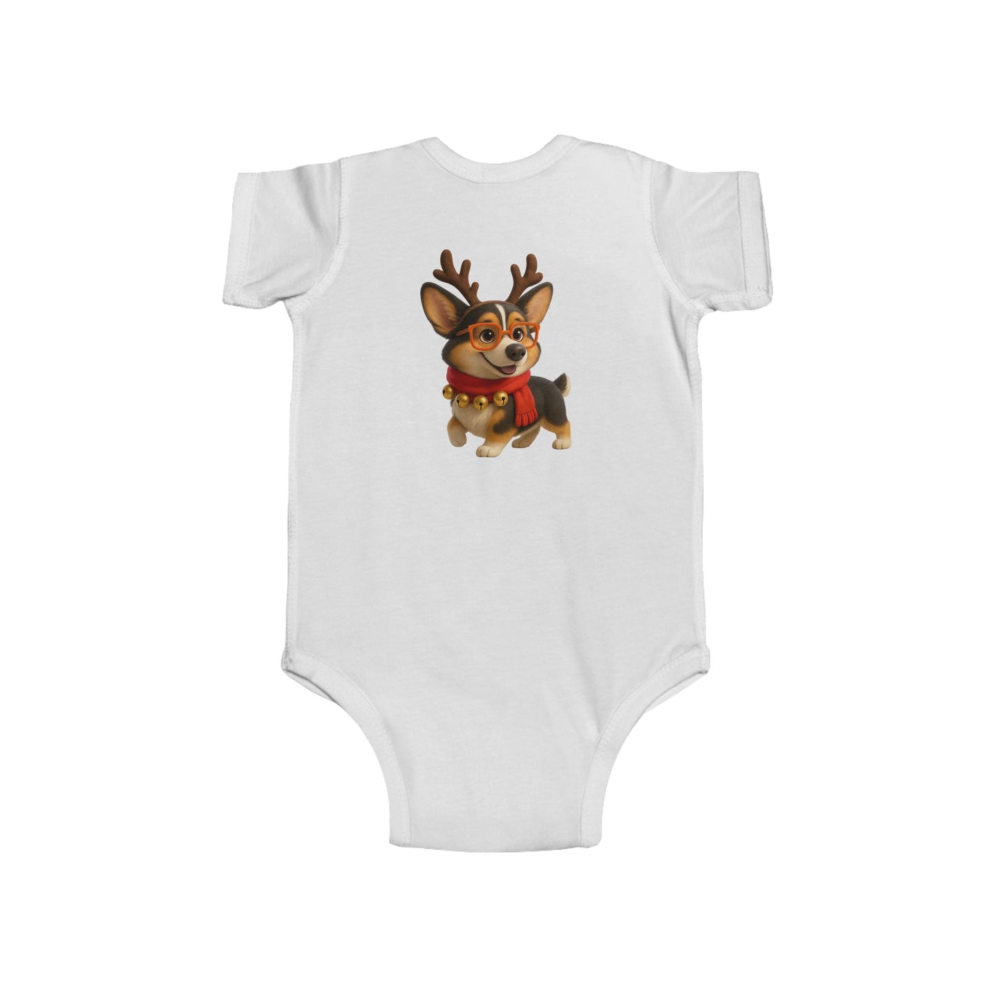 Baby Bodysuit — Cute Reindeer Corgi Christmas Onesie