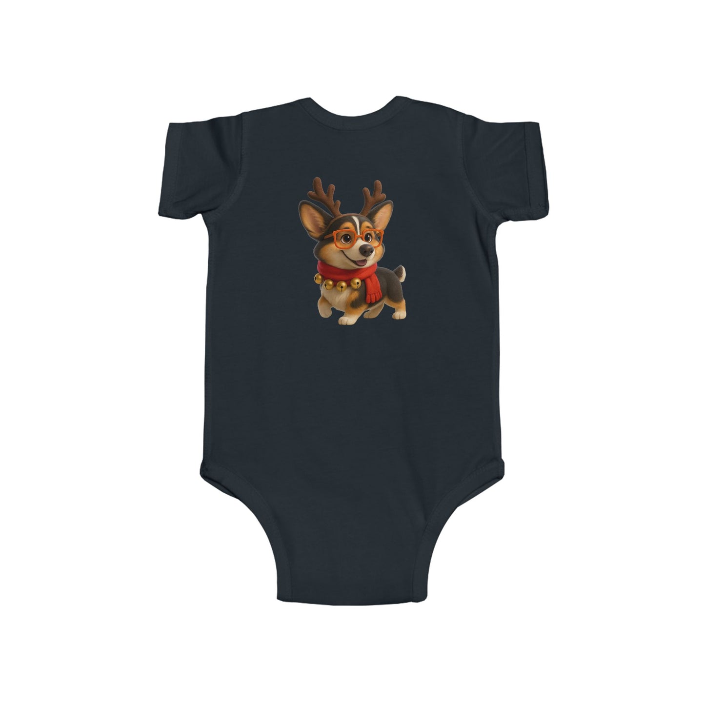 Baby Bodysuit — Cute Reindeer Corgi Christmas Onesie