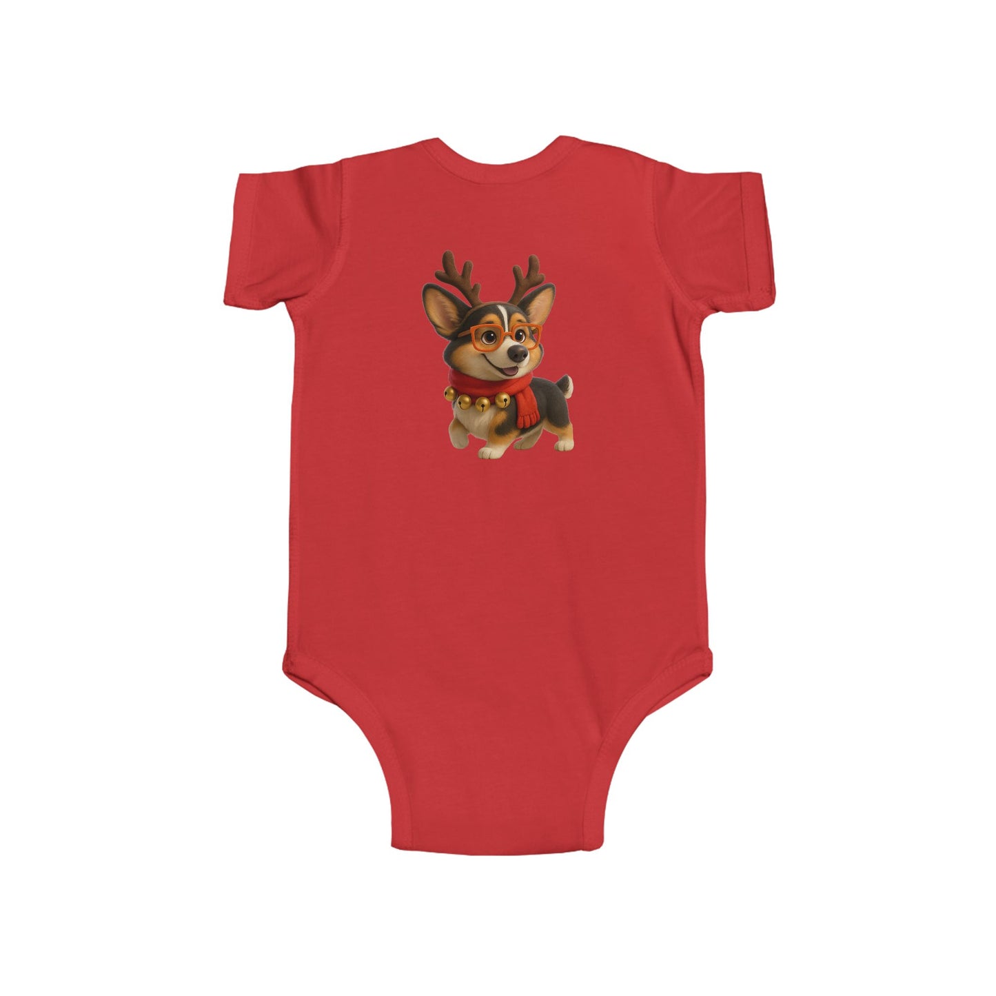 Baby Bodysuit — Cute Reindeer Corgi Christmas Onesie