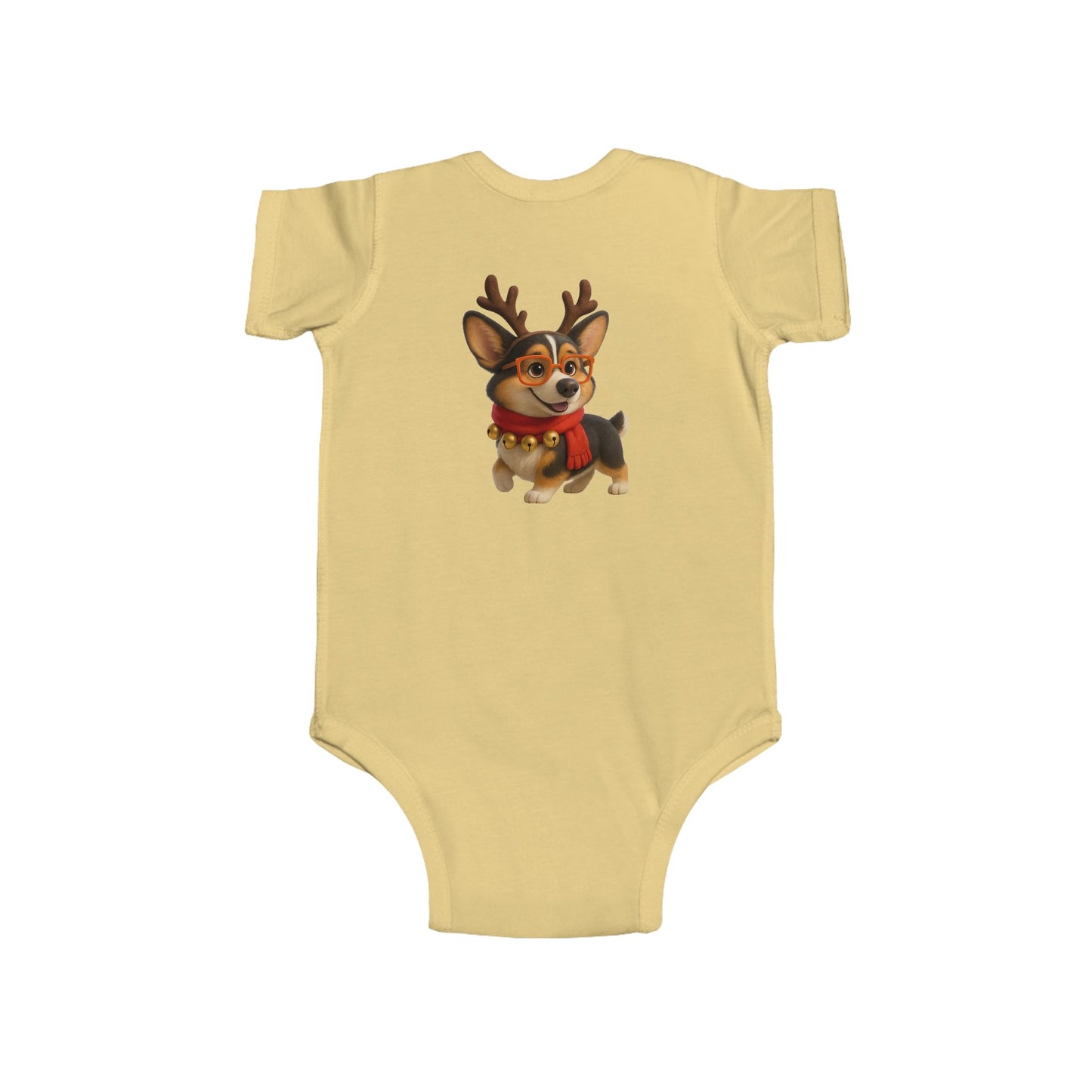 Baby Bodysuit — Cute Reindeer Corgi Christmas Onesie