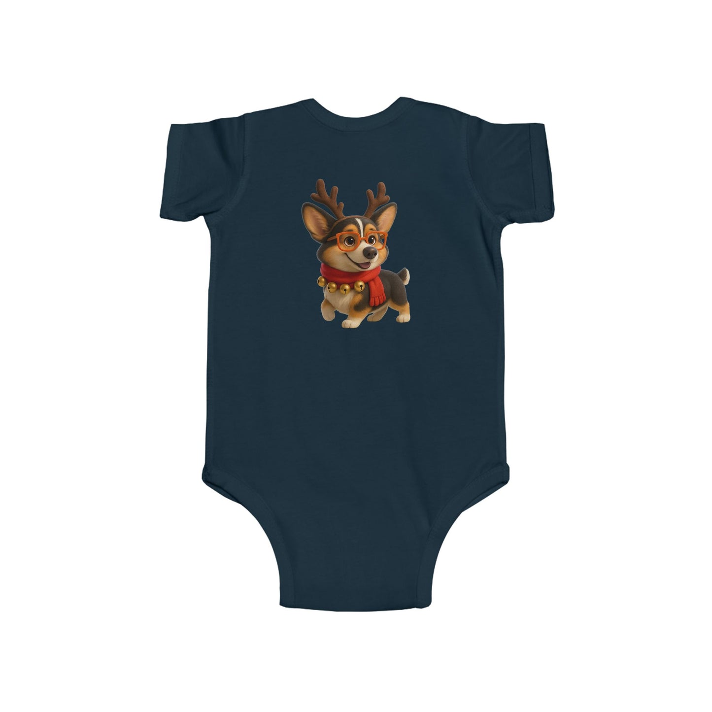 Baby Bodysuit — Cute Reindeer Corgi Christmas Onesie