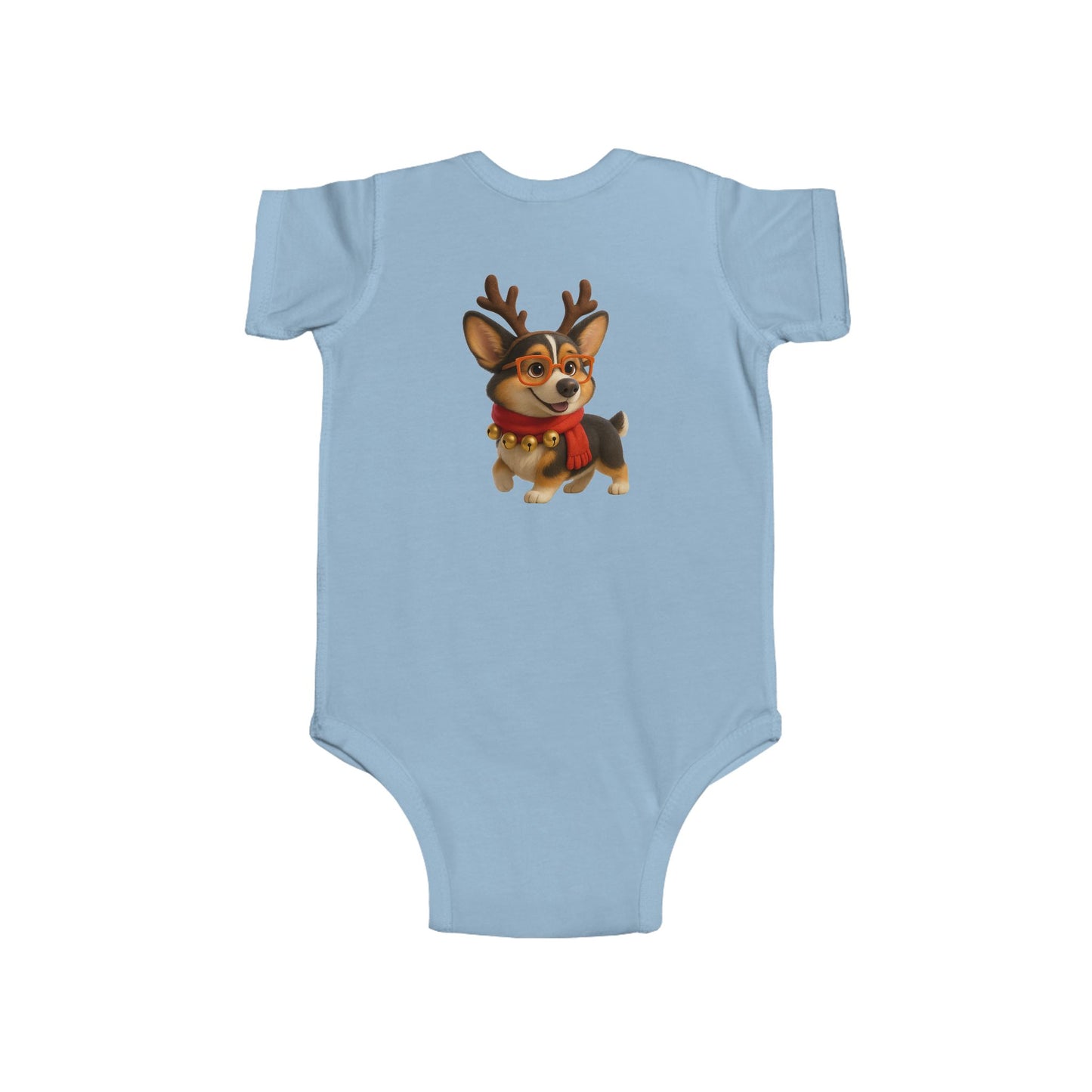 Baby Bodysuit — Cute Reindeer Corgi Christmas Onesie