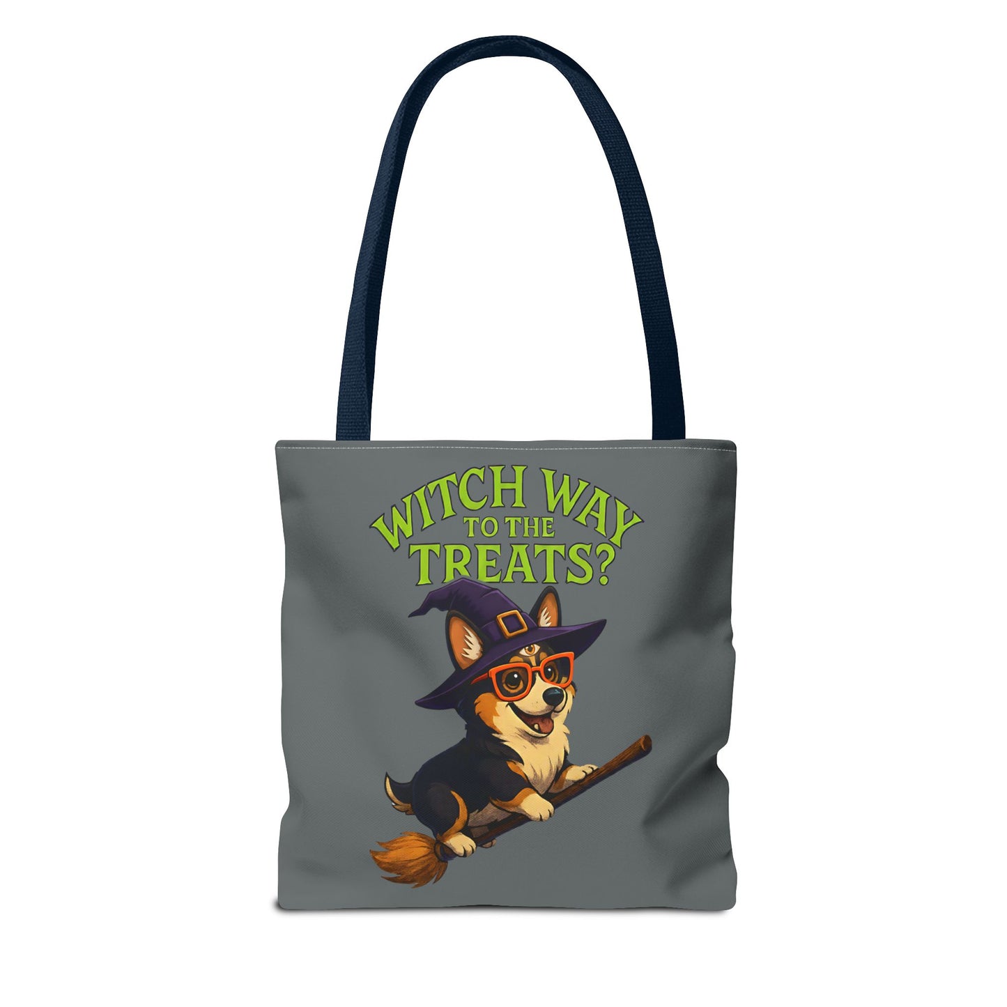 Witch Corgi Tote Bag, Halloween Bag, Dog Lover Gift, Trick or Treat Bag, Cute Corgi Accessories