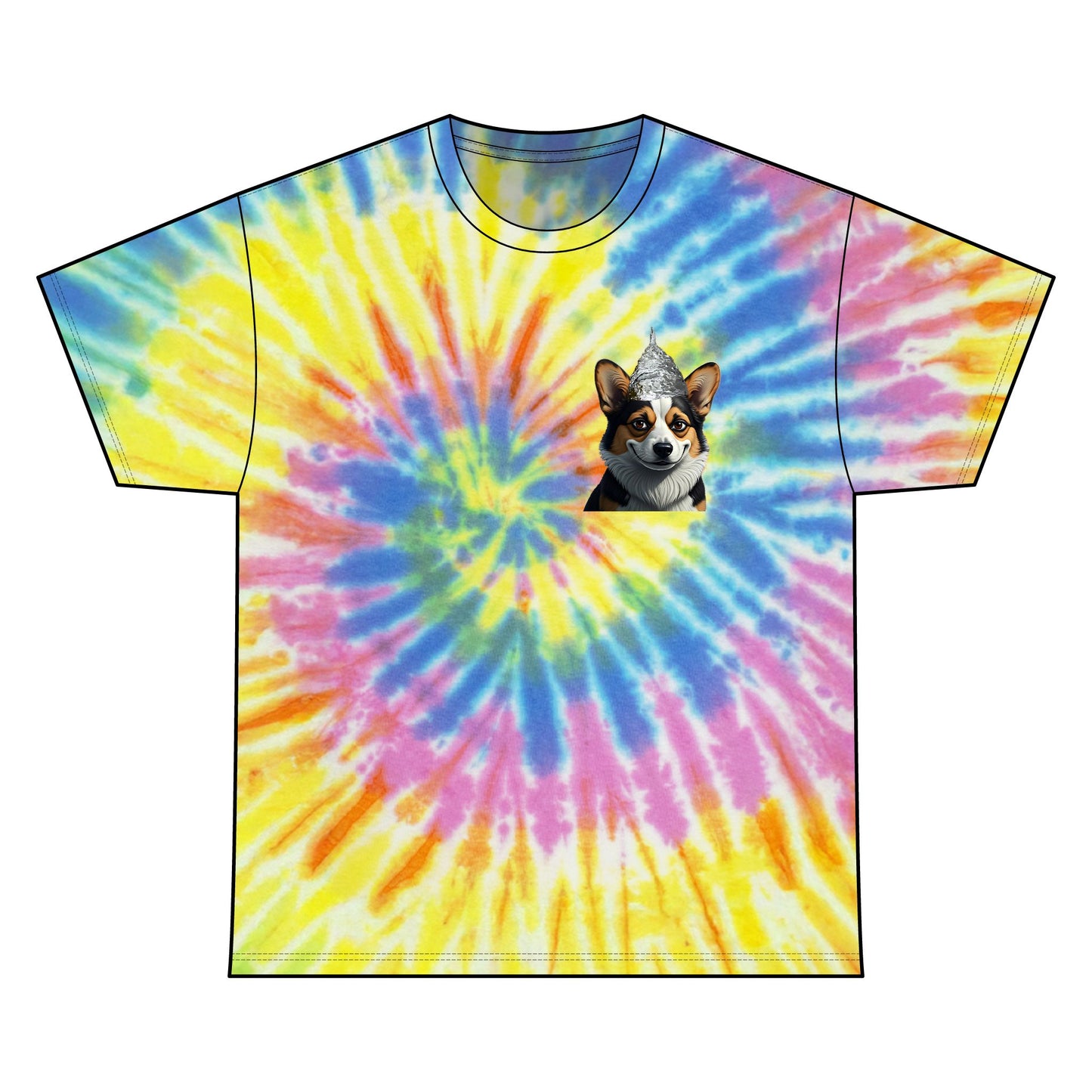 A Tye Dye Conspiracy Corgi Meme Shirt