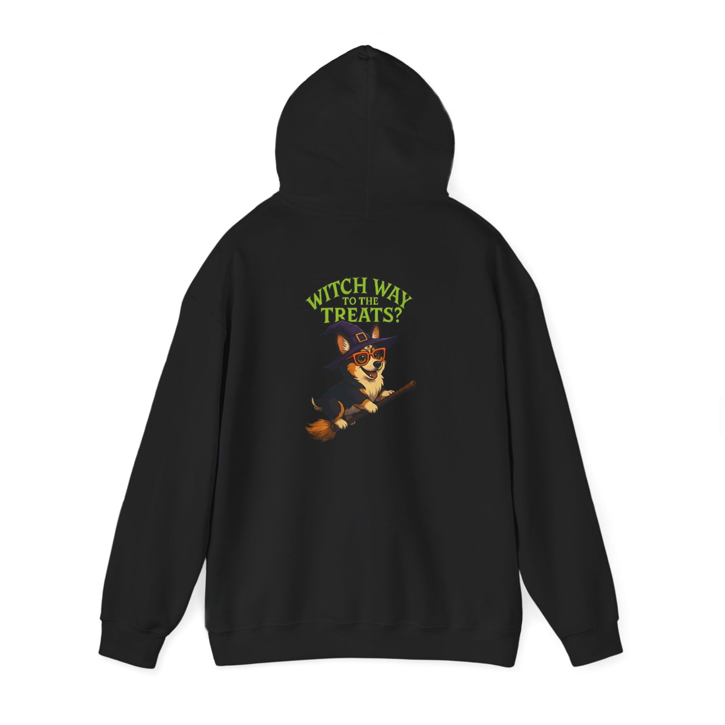 Halloween Witch Dog Sweatshirt, Unisex Hooded Sweatshirt, Cozy Fall Apparel, Pet Lover Gift, Spooky Season Wear, Cute Halloween Sweater