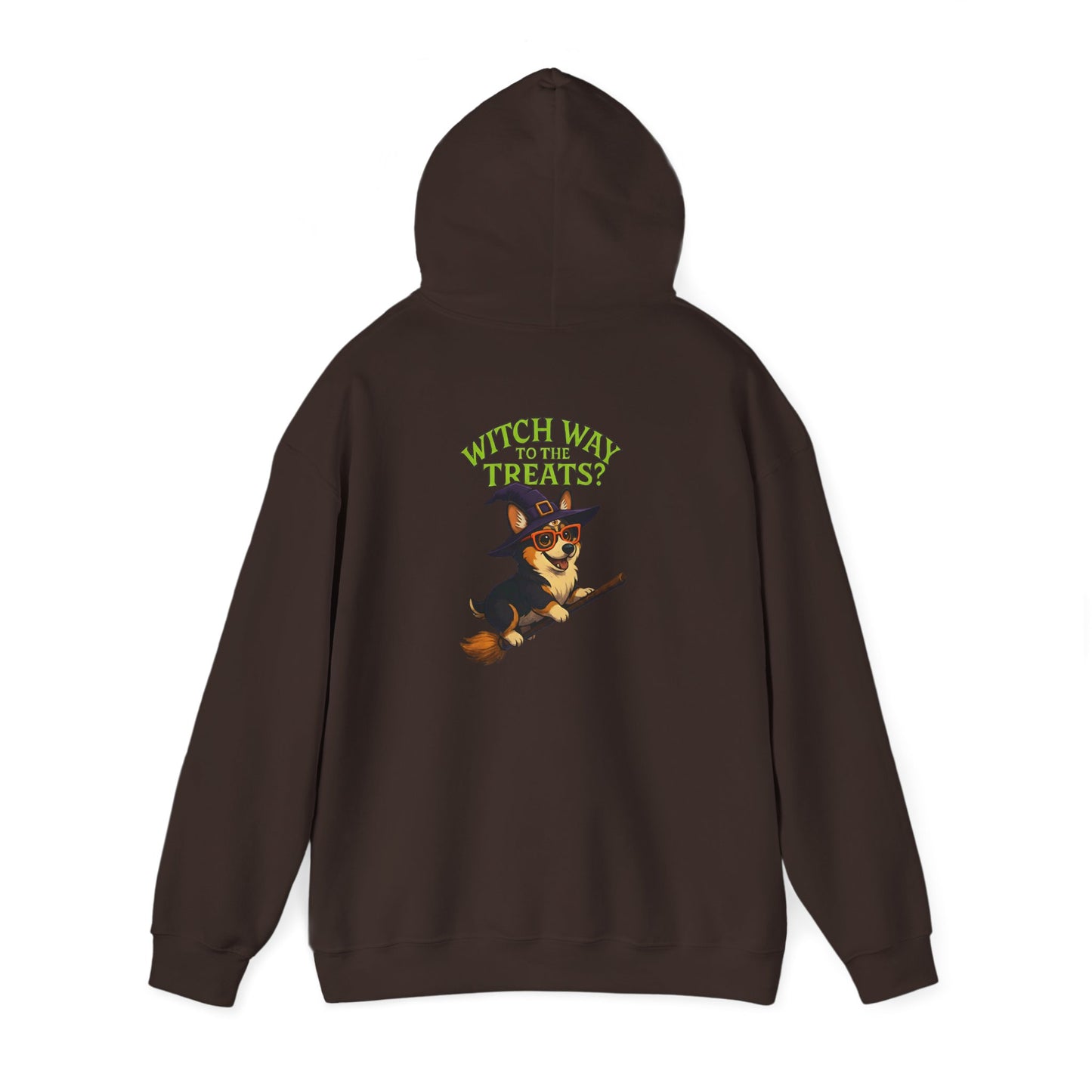 Halloween Witch Dog Sweatshirt, Unisex Hooded Sweatshirt, Cozy Fall Apparel, Pet Lover Gift, Spooky Season Wear, Cute Halloween Sweater