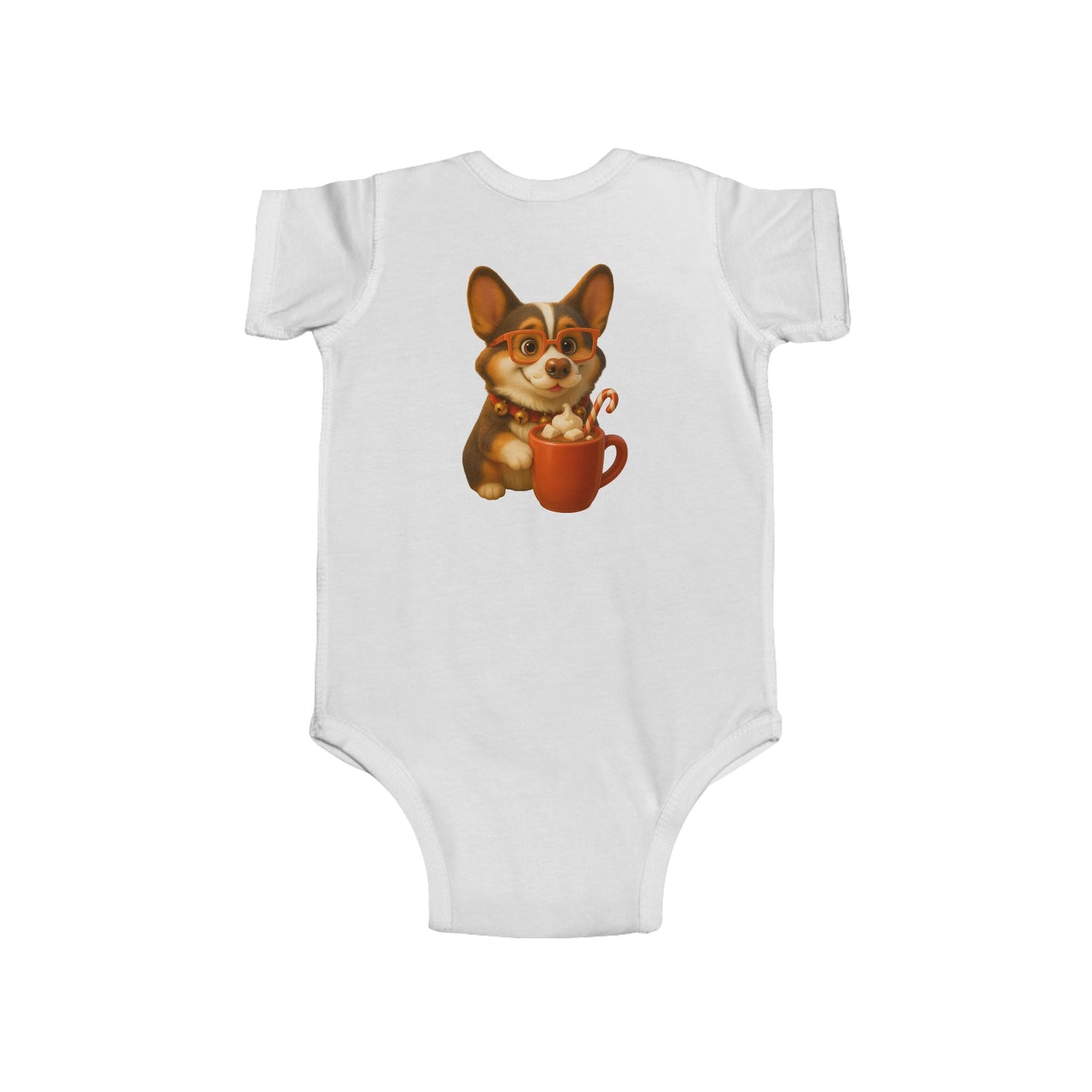 Corgi Hot Cocoa Infant Bodysuit — Cute Puppy Coffee Baby Onesie