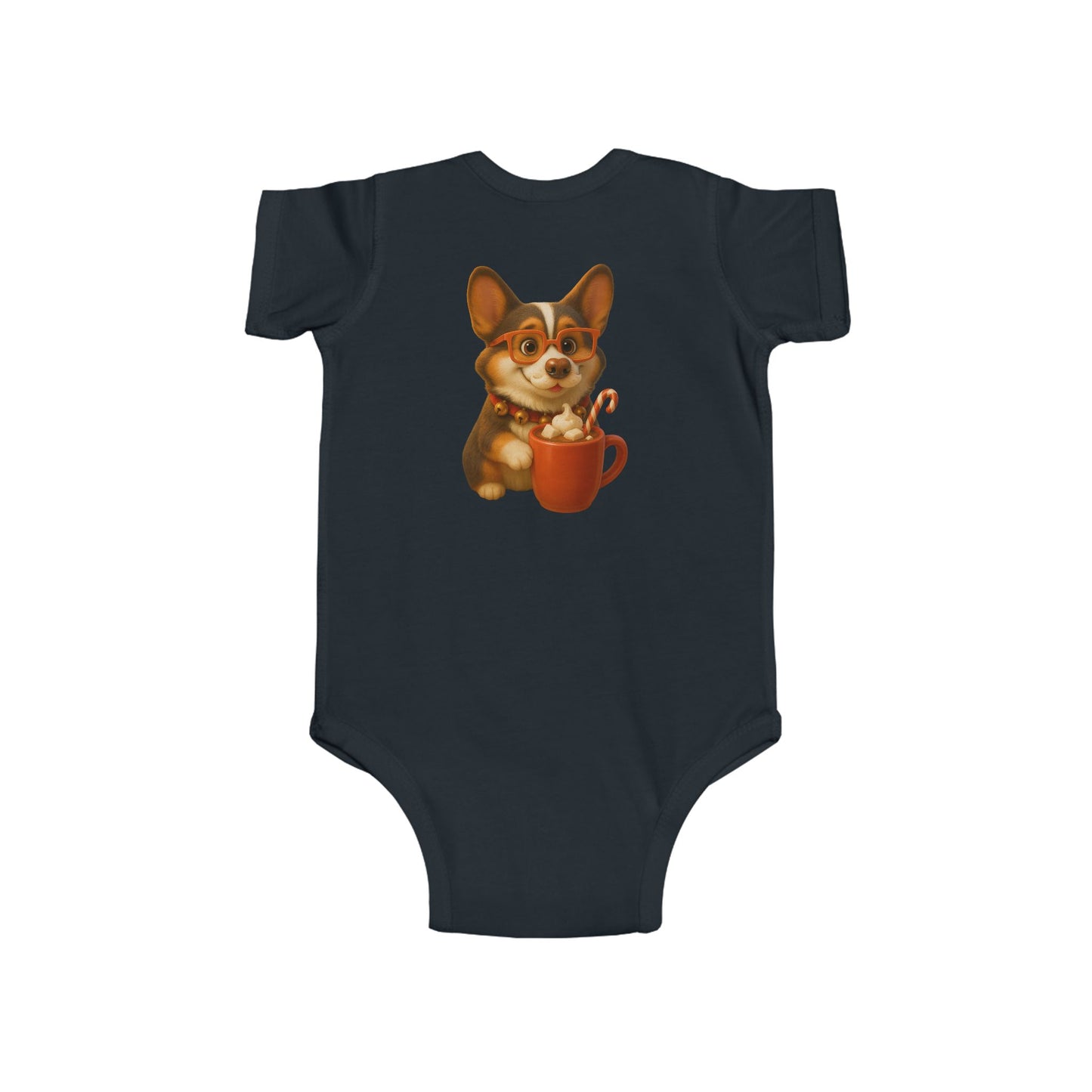 Corgi Hot Cocoa Infant Bodysuit — Cute Puppy Coffee Baby Onesie