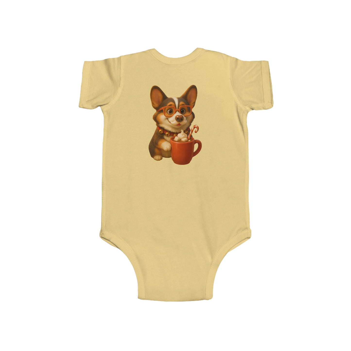 Corgi Hot Cocoa Infant Bodysuit — Cute Puppy Coffee Baby Onesie