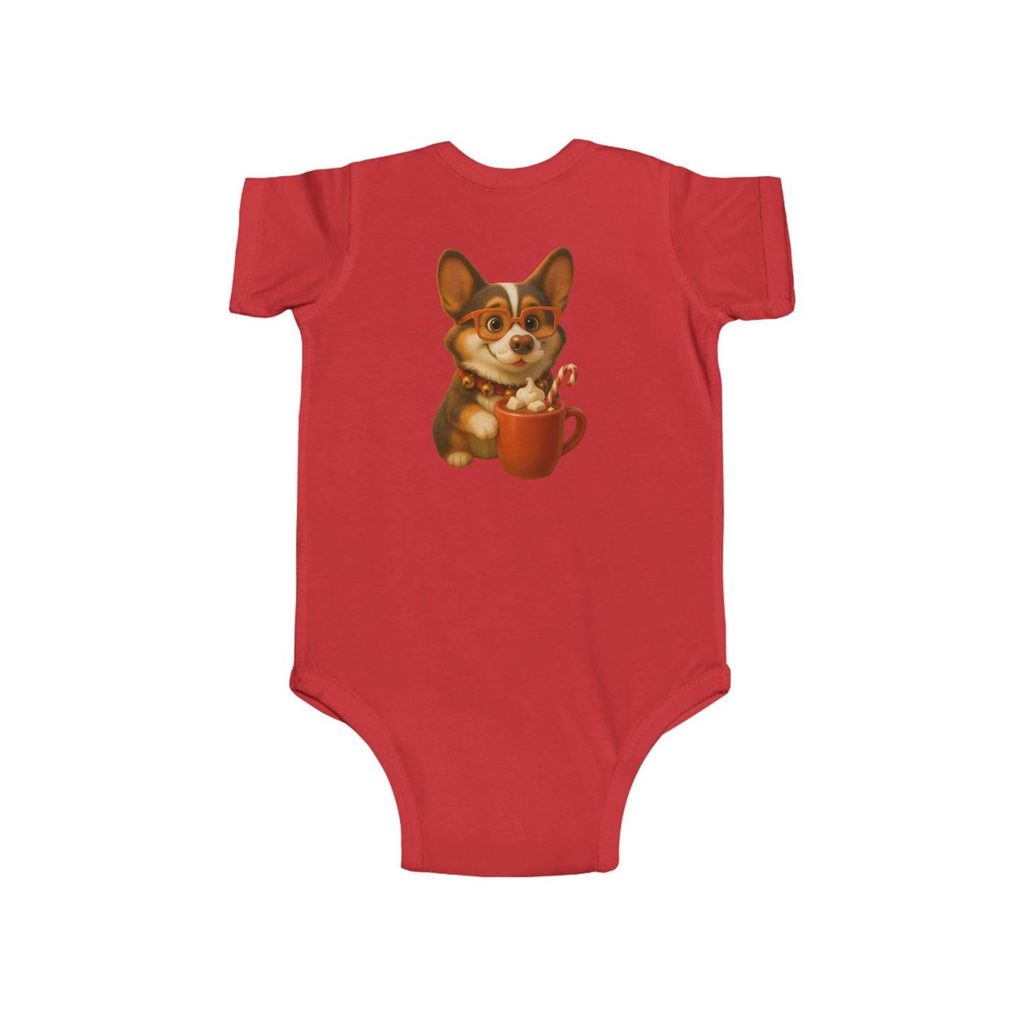 Corgi Hot Cocoa Infant Bodysuit — Cute Puppy Coffee Baby Onesie