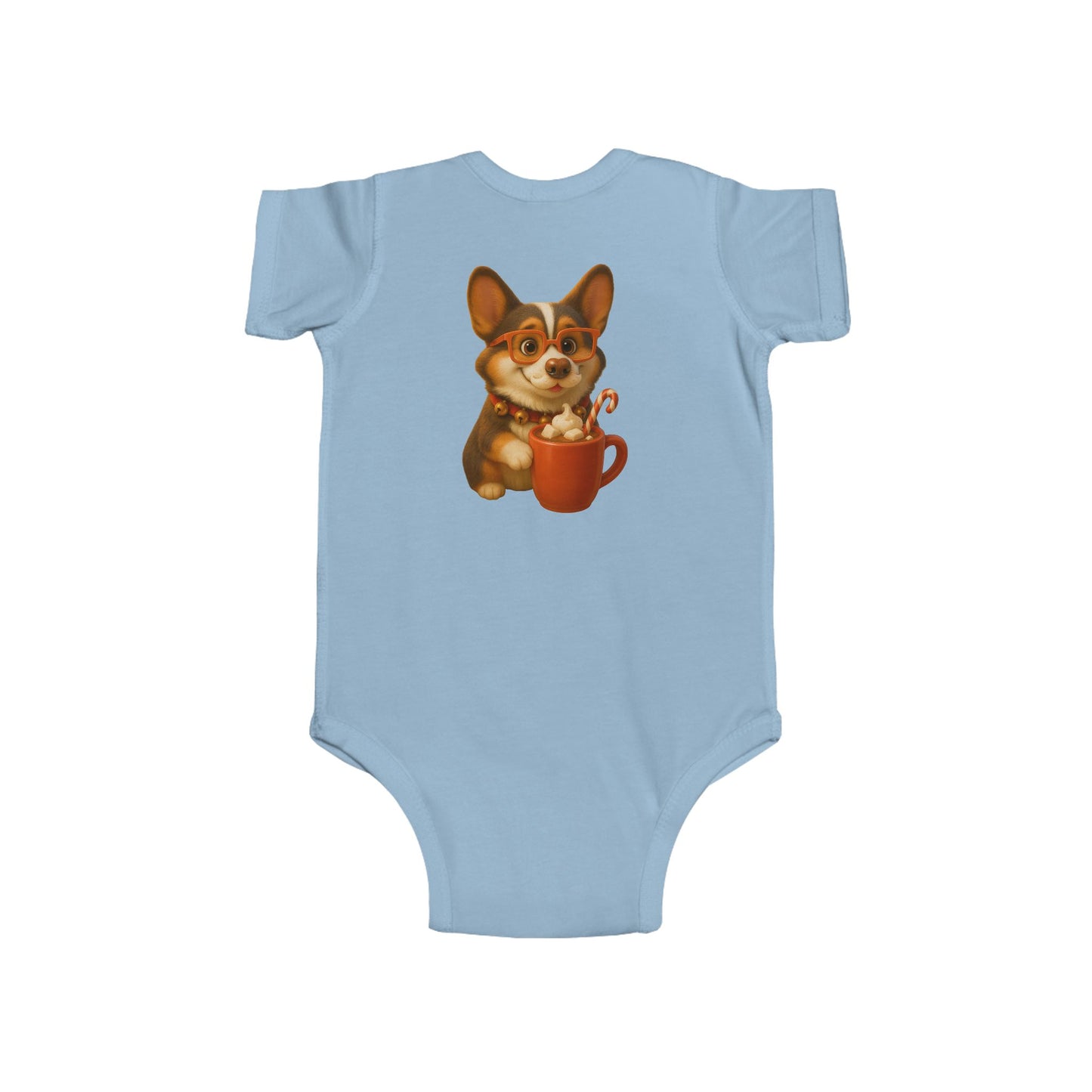 Corgi Hot Cocoa Infant Bodysuit — Cute Puppy Coffee Baby Onesie
