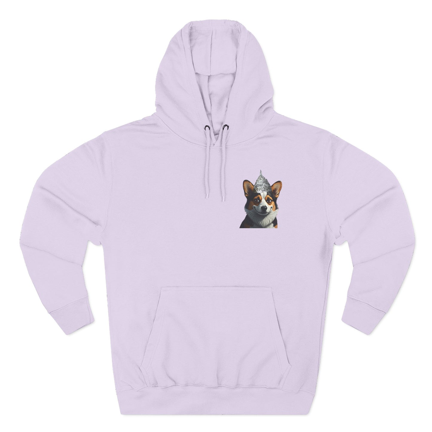 Fleece Hoodie - Conspiracy Corgi Meme Design