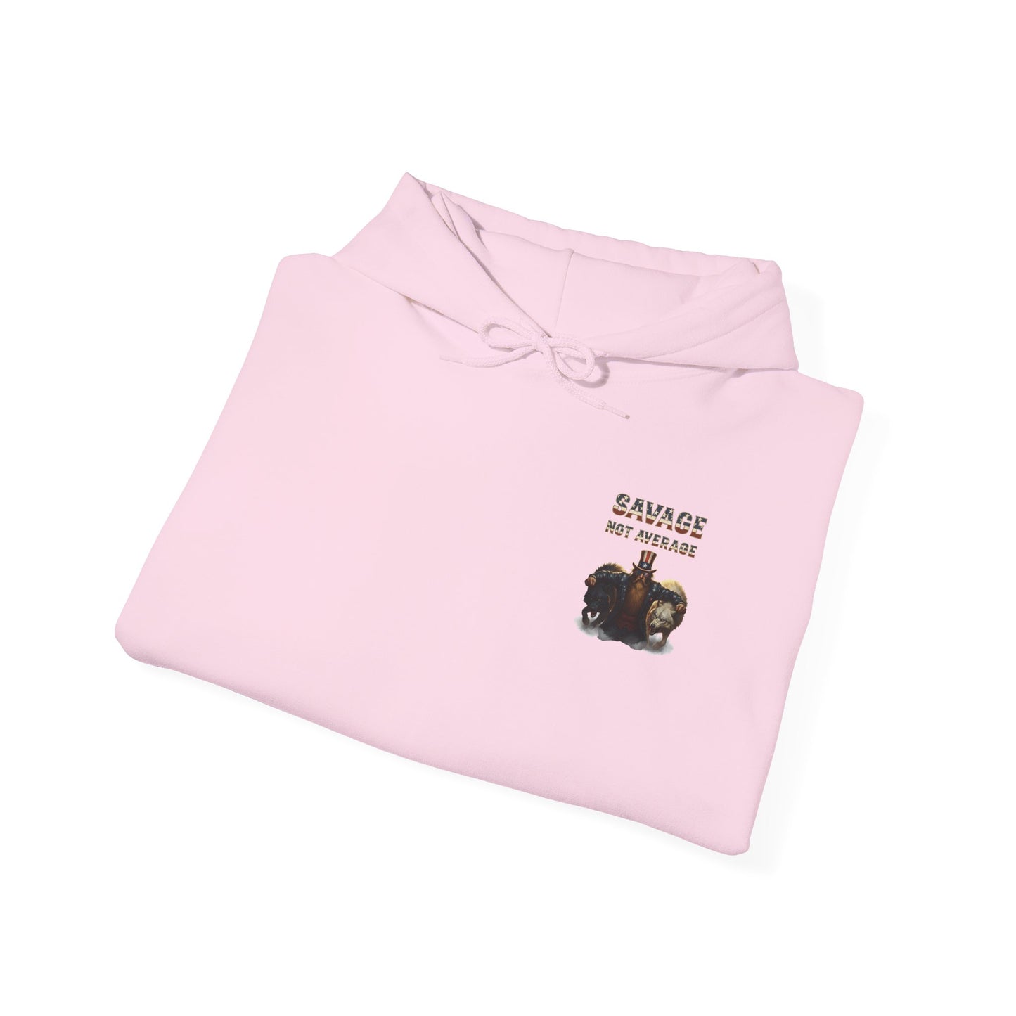 A Savage Not Average Patriotic Motivational Wolf Hoodie