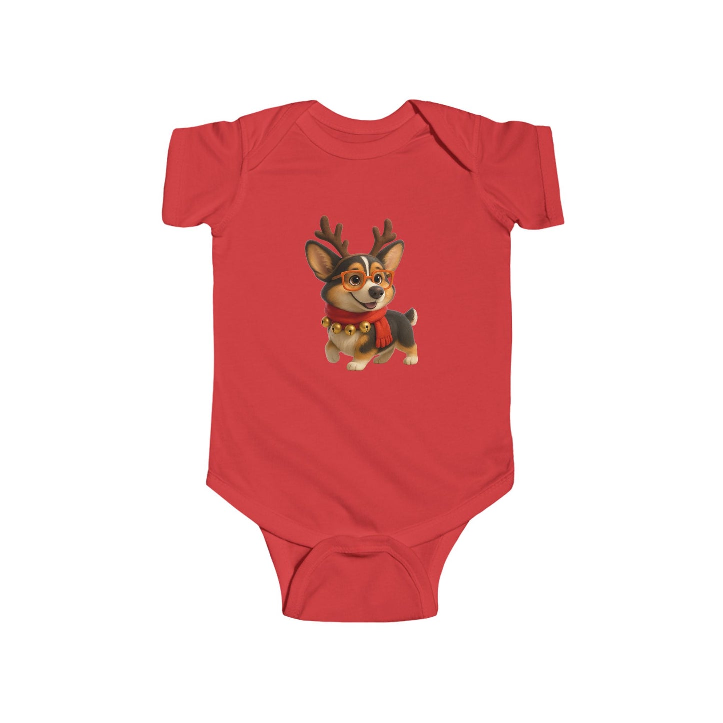 Baby Bodysuit — Cute Reindeer Corgi Christmas Onesie