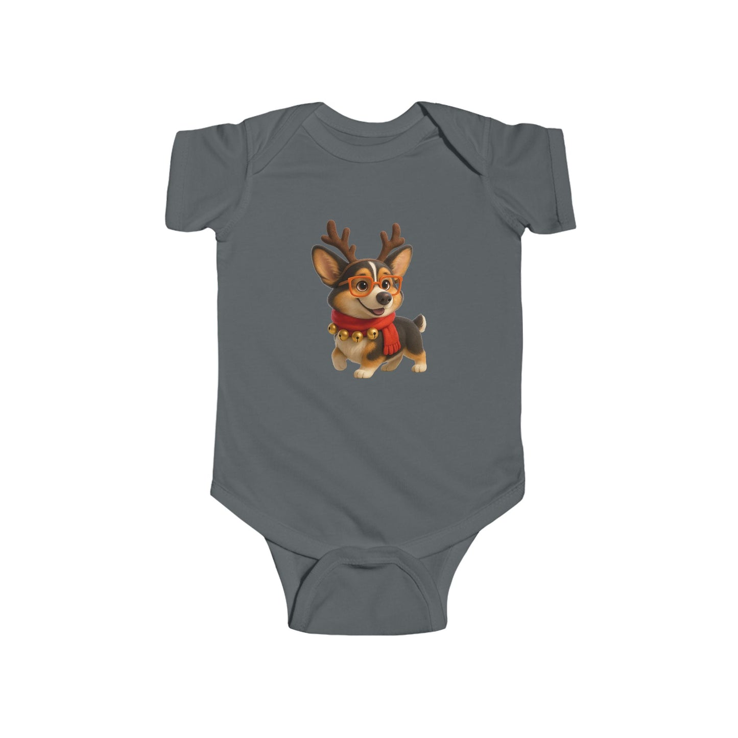 Baby Bodysuit — Cute Reindeer Corgi Christmas Onesie