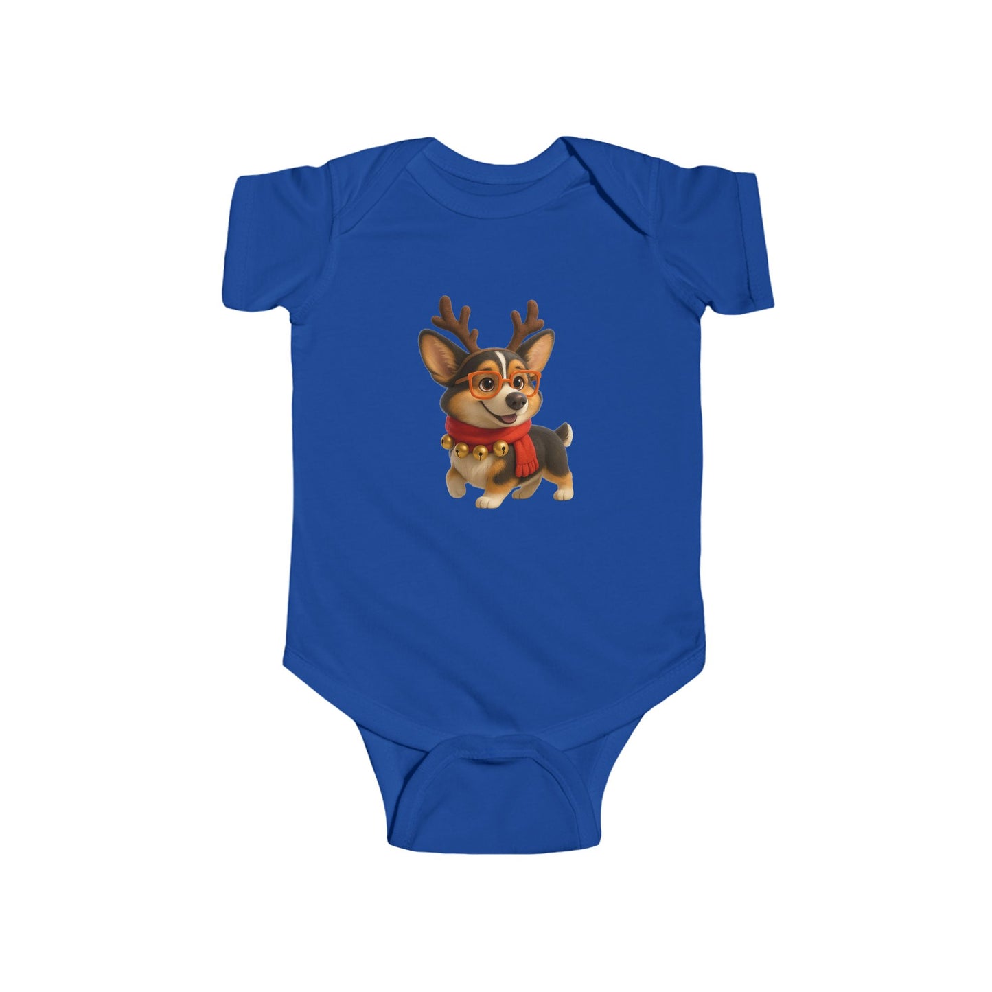 Baby Bodysuit — Cute Reindeer Corgi Christmas Onesie