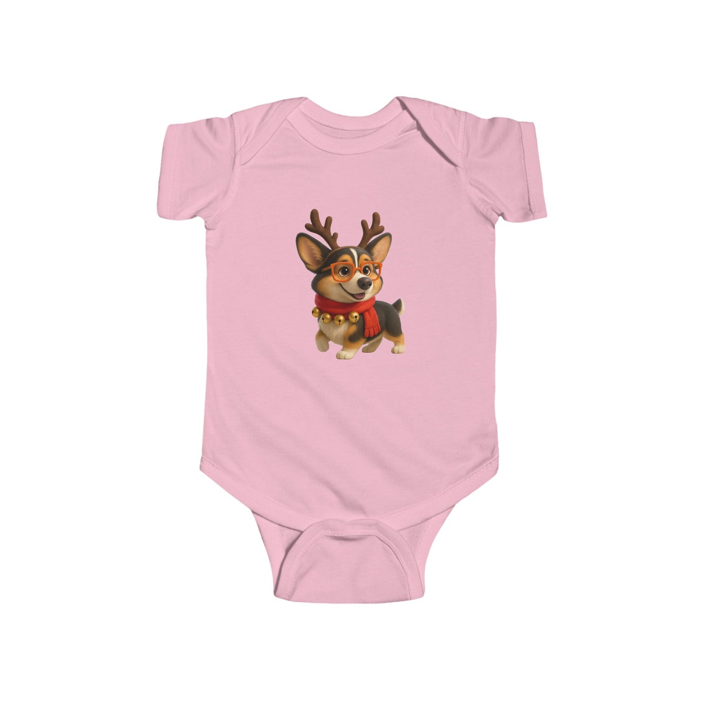 Baby Bodysuit — Cute Reindeer Corgi Christmas Onesie
