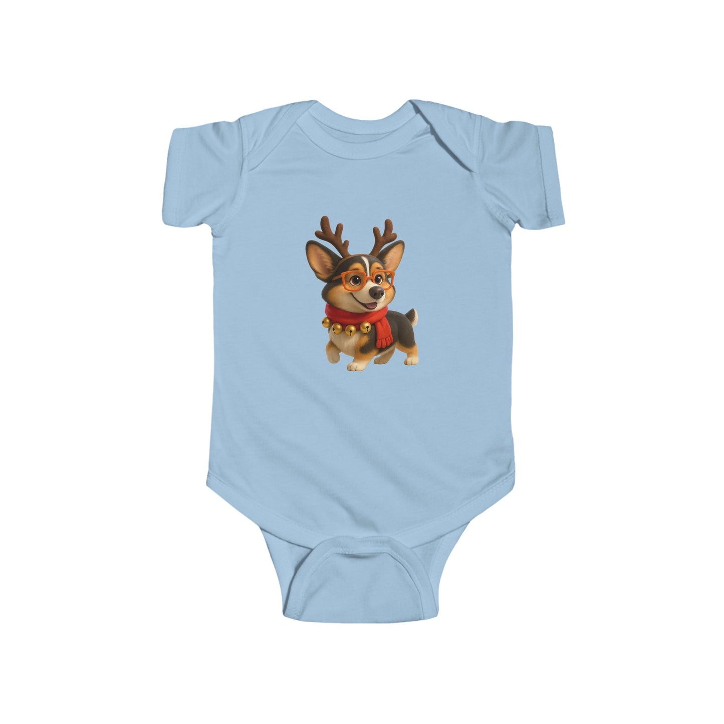 Baby Bodysuit — Cute Reindeer Corgi Christmas Onesie