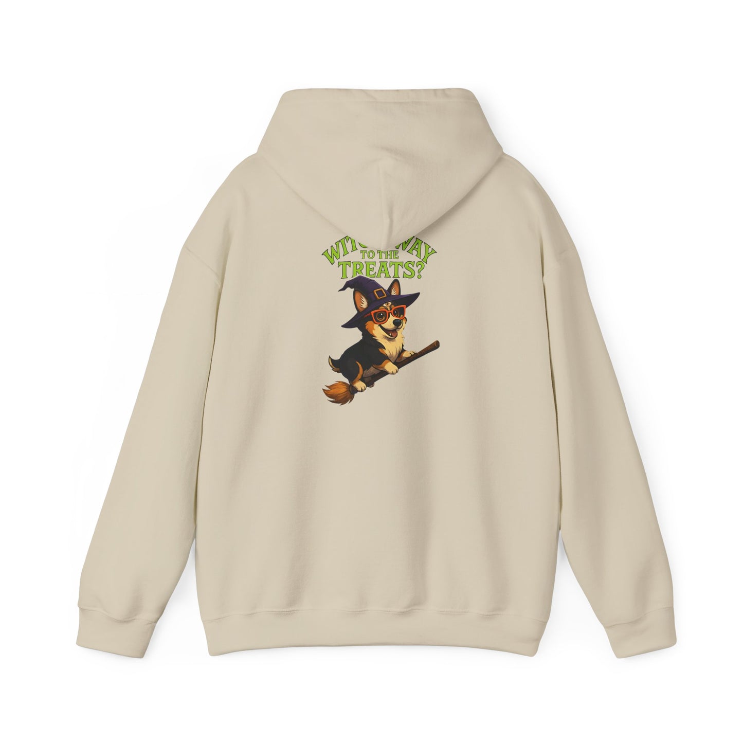 Halloween Witch Dog Sweatshirt, Unisex Hooded Sweatshirt, Cozy Fall Apparel, Pet Lover Gift, Spooky Season Wear, Cute Halloween Sweater