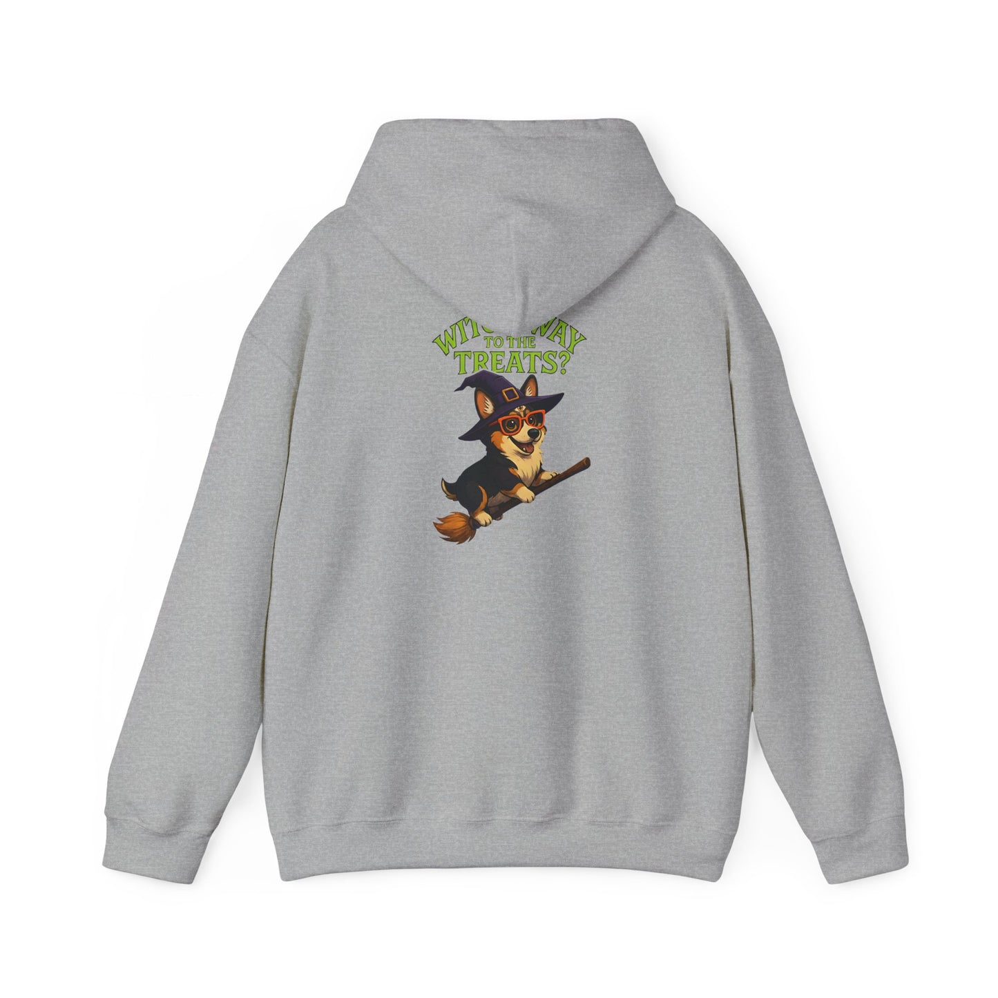 Halloween Witch Dog Sweatshirt, Unisex Hooded Sweatshirt, Cozy Fall Apparel, Pet Lover Gift, Spooky Season Wear, Cute Halloween Sweater