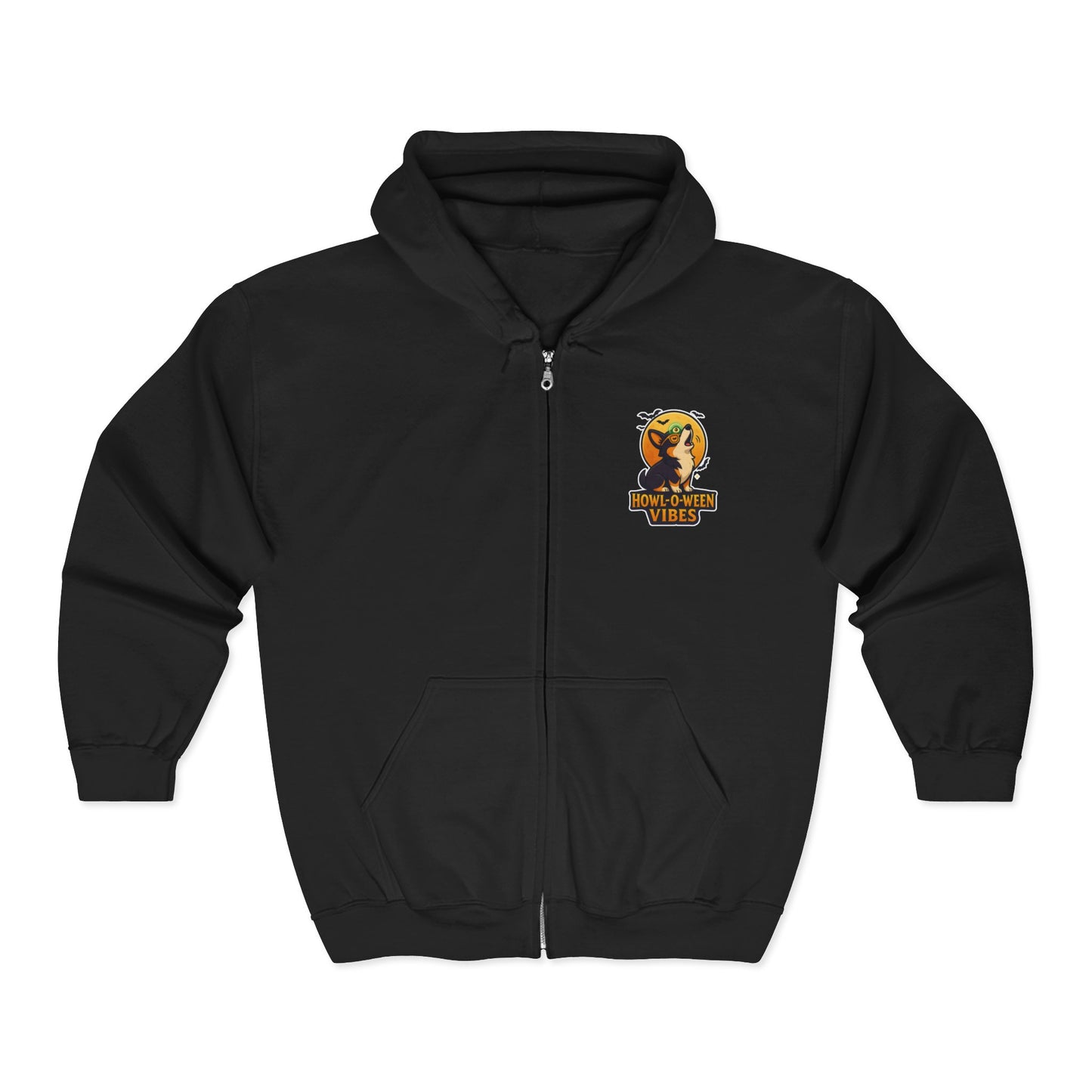 Corgi Pun Howl-o-ween Zip Up Hoodie