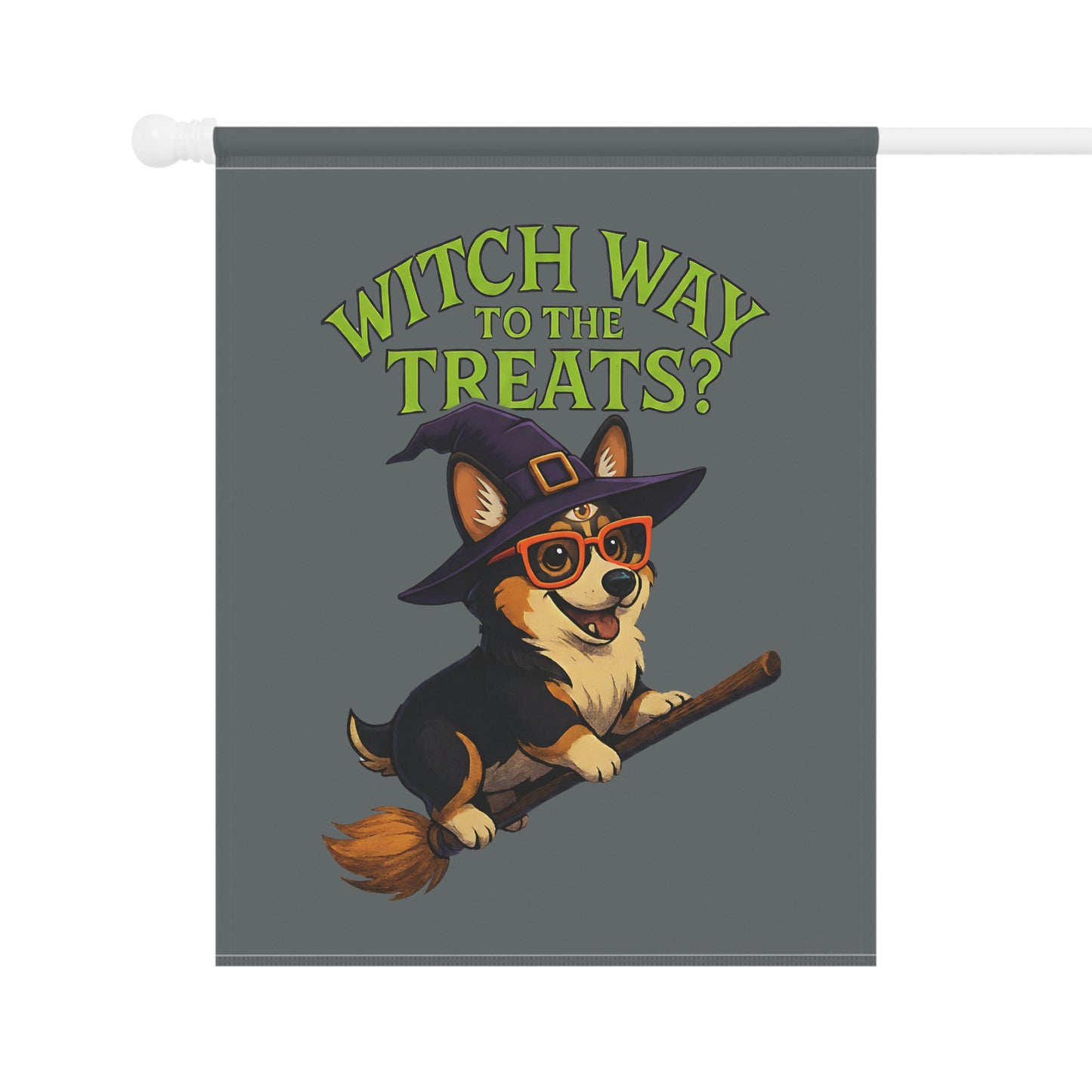 Halloween Corgi Garden Banner, Cute Fall Yard Decor, Pet Lover Gift, Trick or Treat Sign, Outdoor Home Decoration