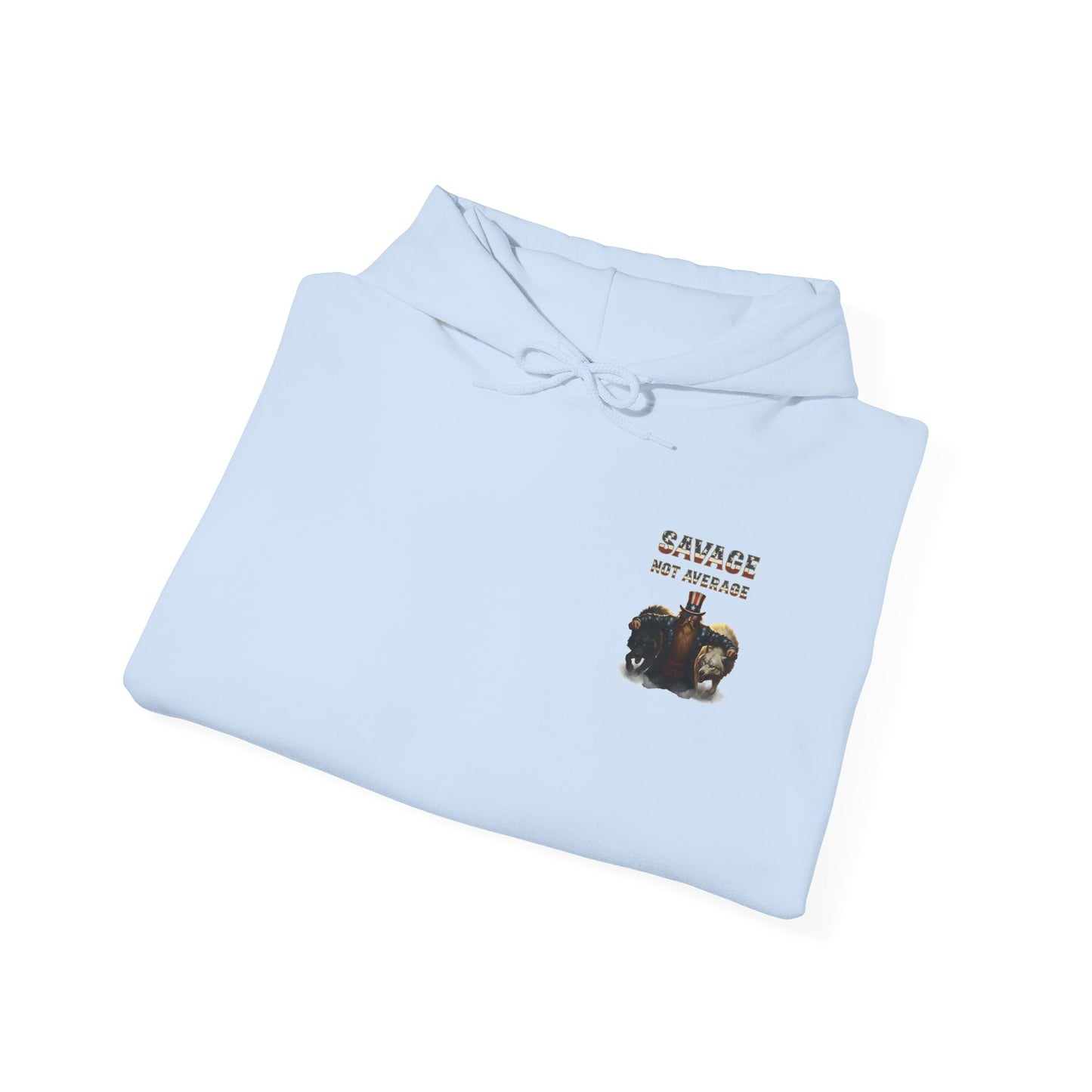 A Savage Not Average Patriotic Motivational Wolf Hoodie