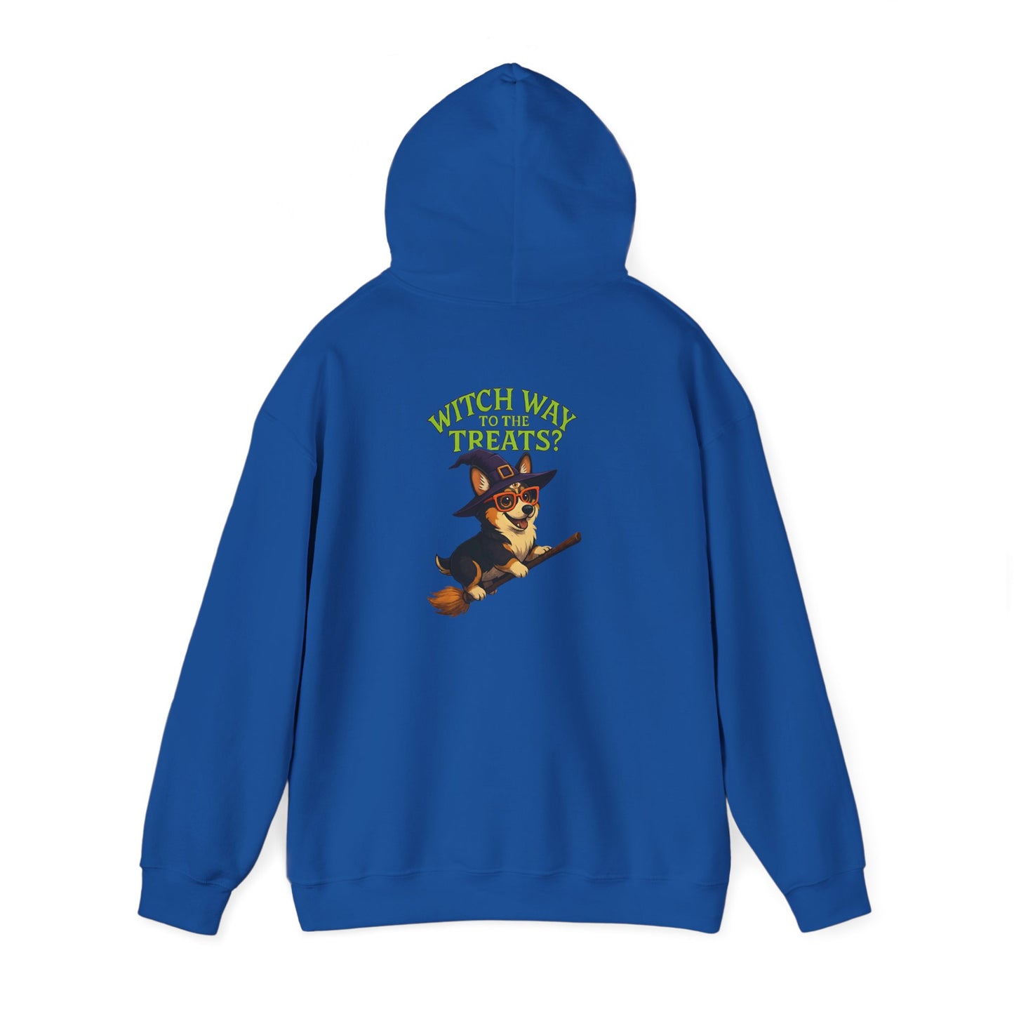 Halloween Witch Dog Sweatshirt, Unisex Hooded Sweatshirt, Cozy Fall Apparel, Pet Lover Gift, Spooky Season Wear, Cute Halloween Sweater