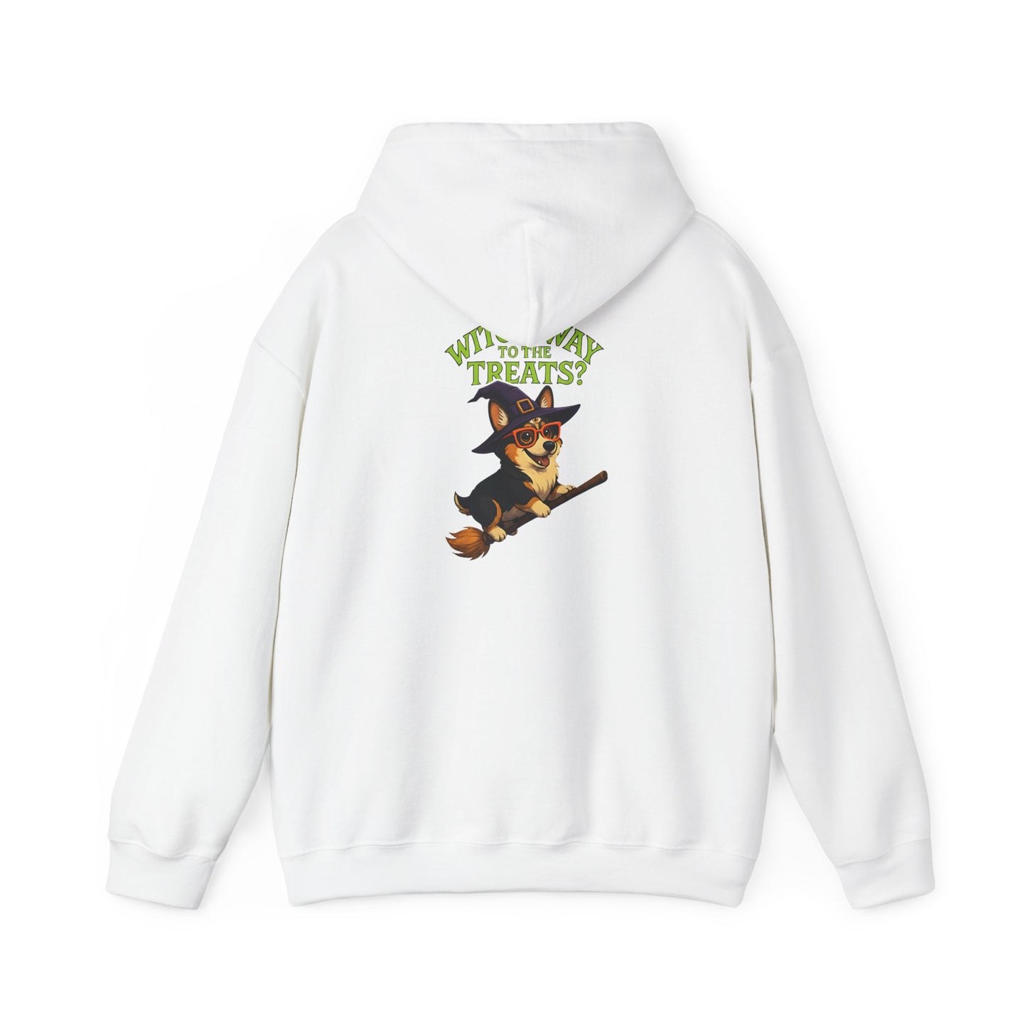 Halloween Witch Dog Sweatshirt, Unisex Hooded Sweatshirt, Cozy Fall Apparel, Pet Lover Gift, Spooky Season Wear, Cute Halloween Sweater