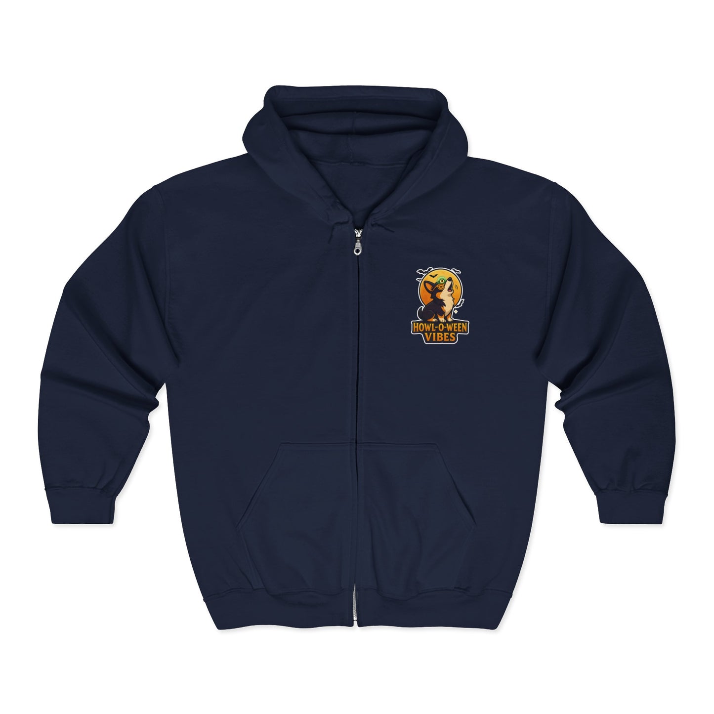 Corgi Pun Howl-o-ween Zip Up Hoodie