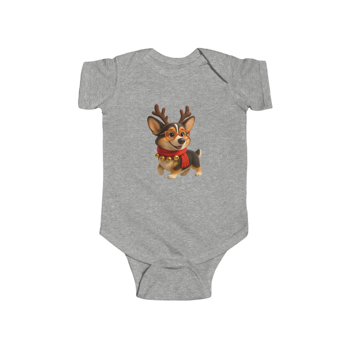 Baby Bodysuit — Cute Reindeer Corgi Christmas Onesie