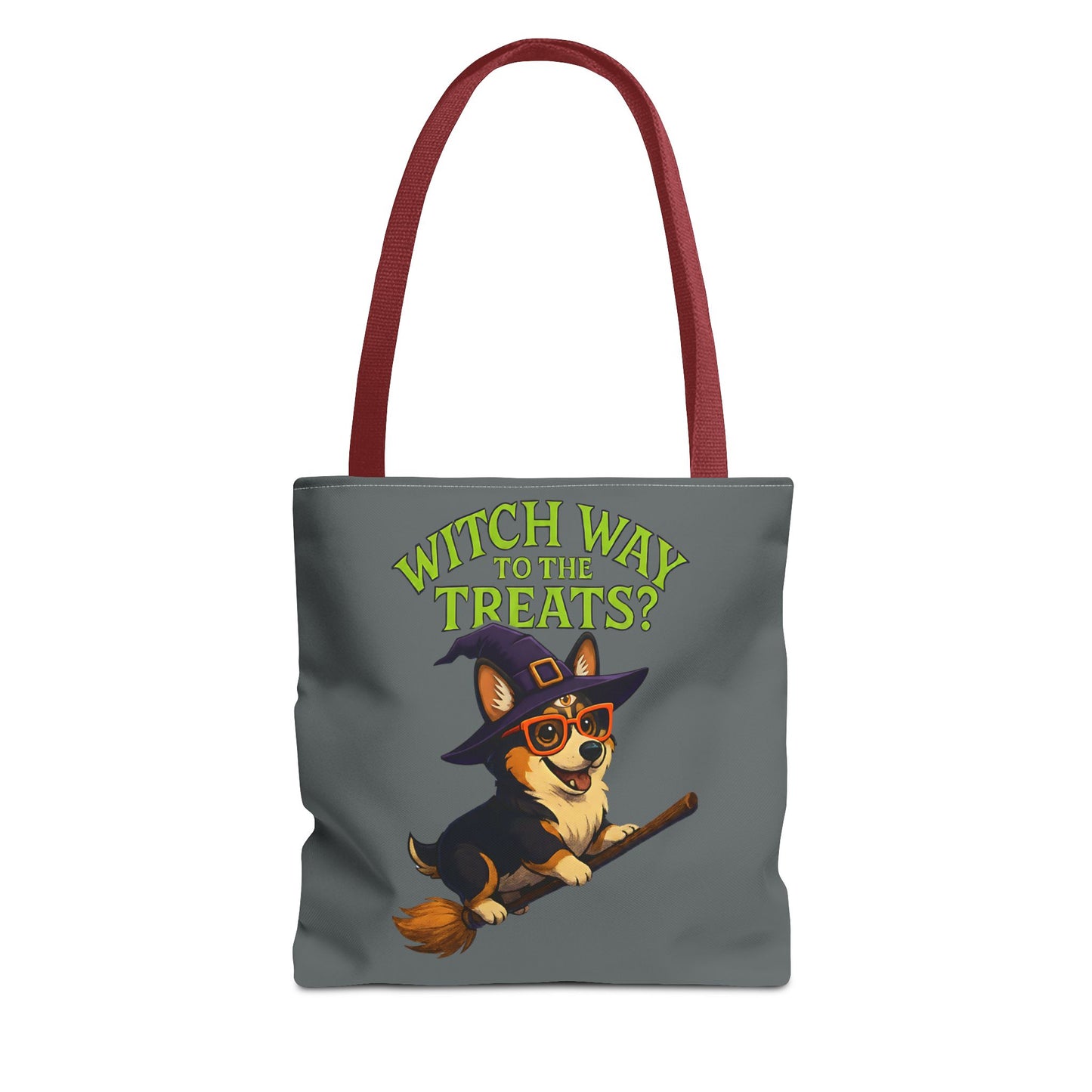 Witch Corgi Tote Bag, Halloween Bag, Dog Lover Gift, Trick or Treat Bag, Cute Corgi Accessories