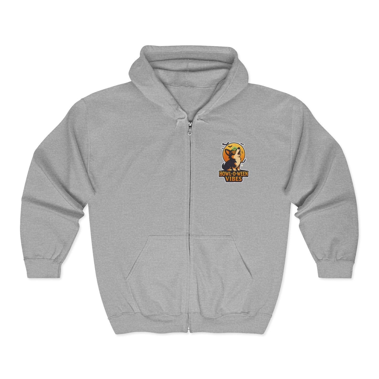 Corgi Pun Howl-o-ween Zip Up Hoodie