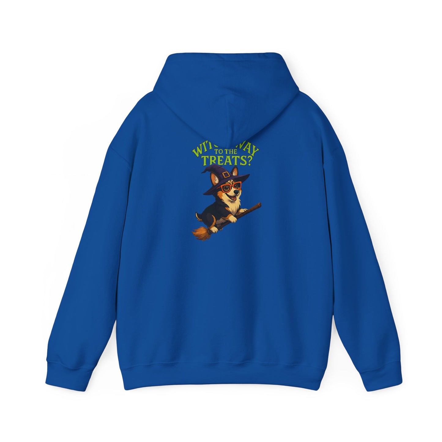 Halloween Witch Dog Sweatshirt, Unisex Hooded Sweatshirt, Cozy Fall Apparel, Pet Lover Gift, Spooky Season Wear, Cute Halloween Sweater
