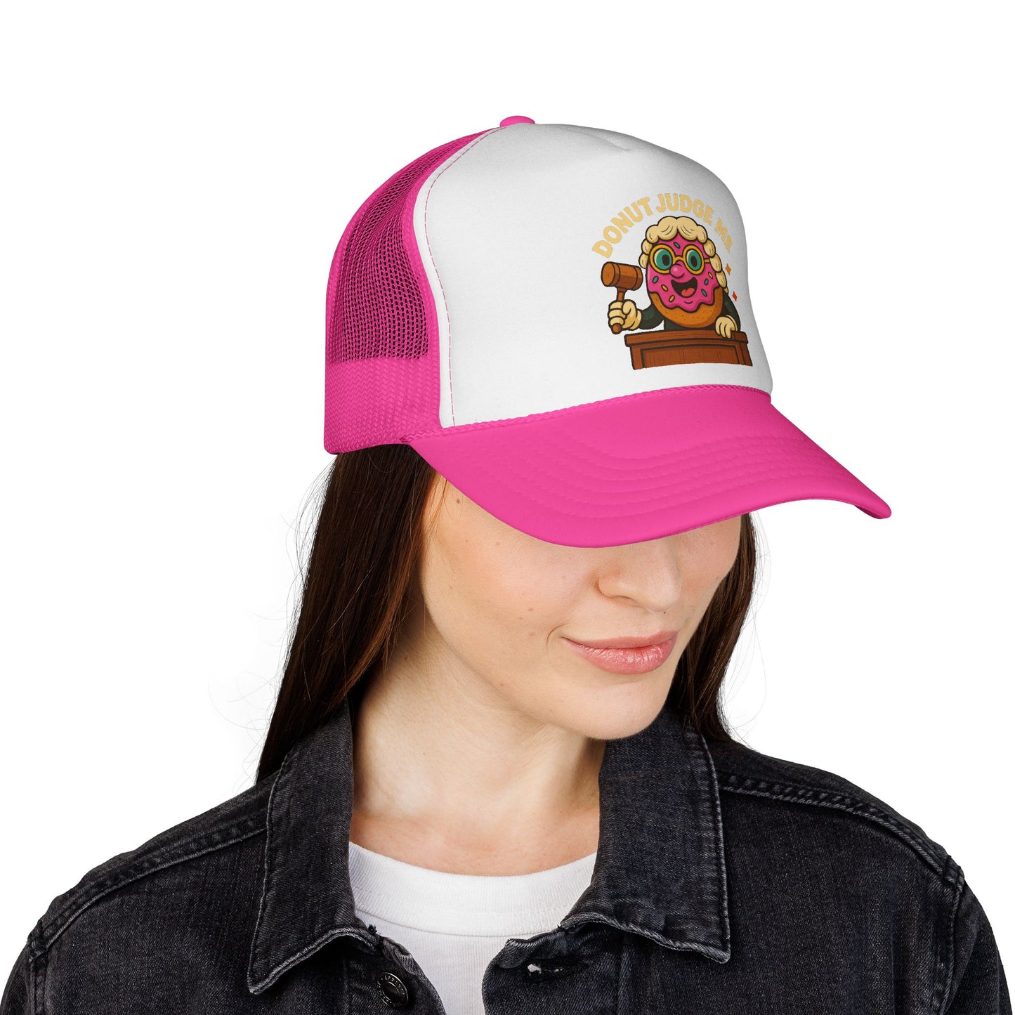 A Donut Judge Me Trucker Cap - Fun Gift, Novelty Hat, Cookie Lover Accessory, Baking Enthusiast Cap, Birthday Present