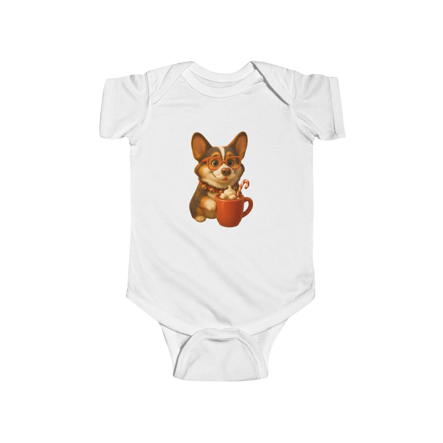 Corgi Hot Cocoa Infant Bodysuit — Cute Puppy Coffee Baby Onesie