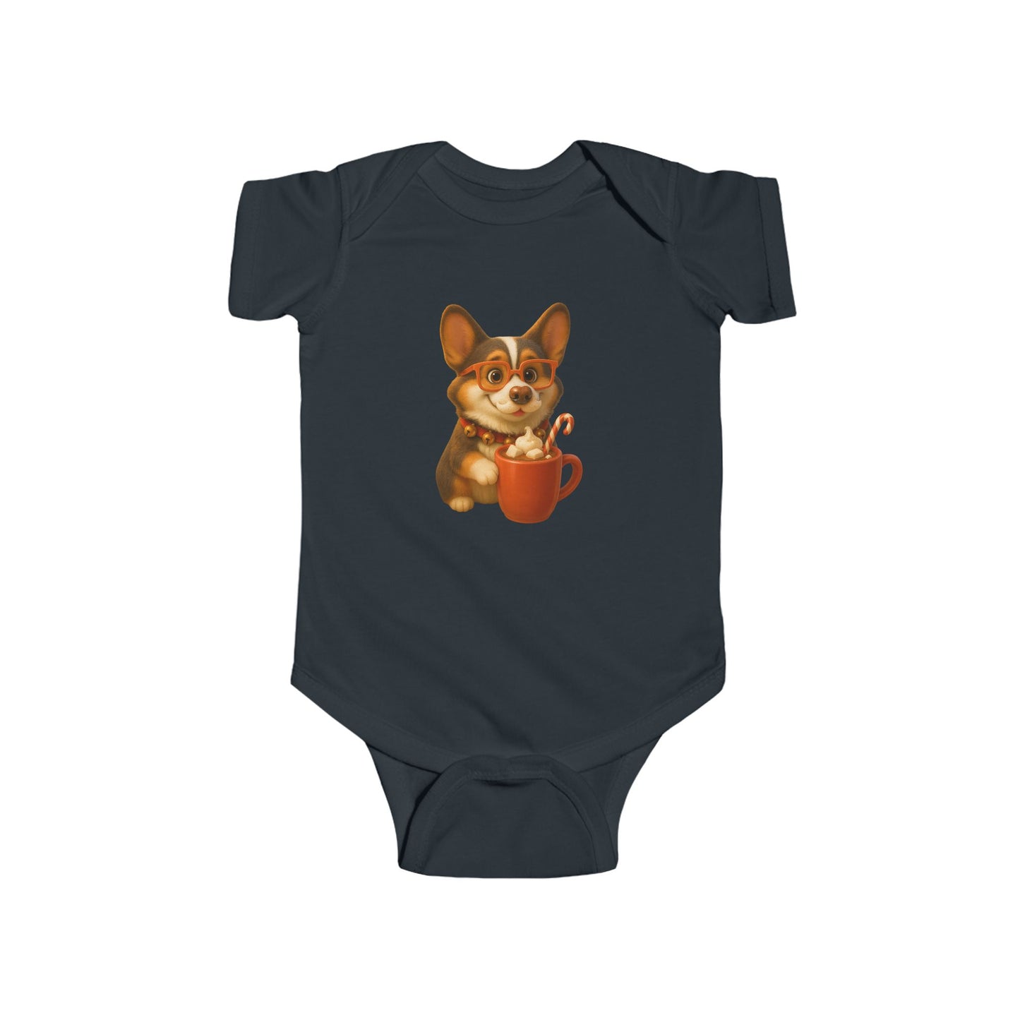 Corgi Hot Cocoa Infant Bodysuit — Cute Puppy Coffee Baby Onesie