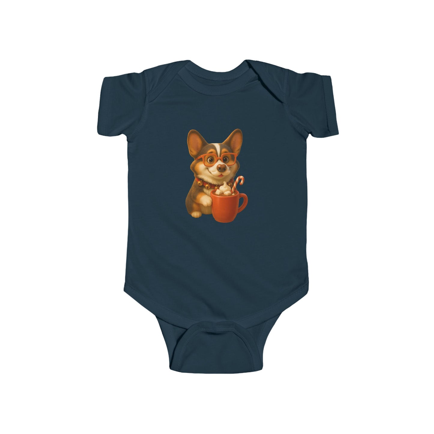 Corgi Hot Cocoa Infant Bodysuit — Cute Puppy Coffee Baby Onesie