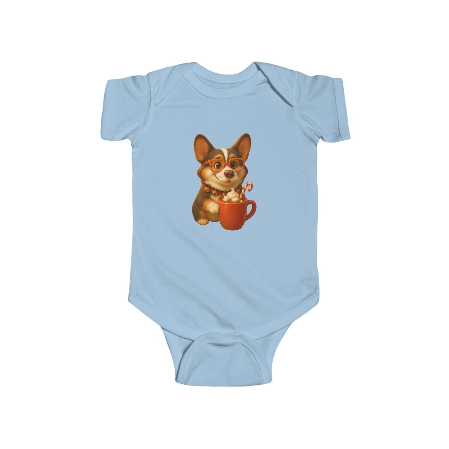 Corgi Hot Cocoa Infant Bodysuit — Cute Puppy Coffee Baby Onesie