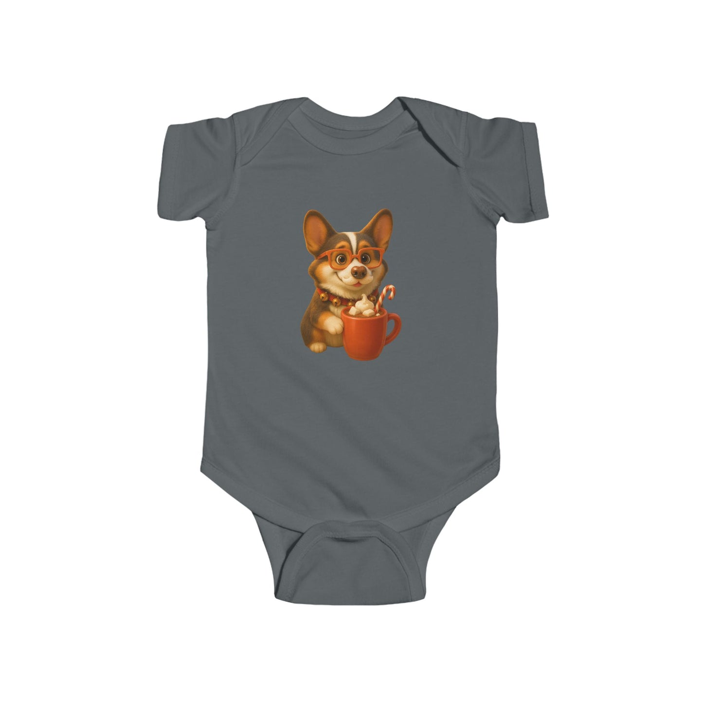 Corgi Hot Cocoa Infant Bodysuit — Cute Puppy Coffee Baby Onesie