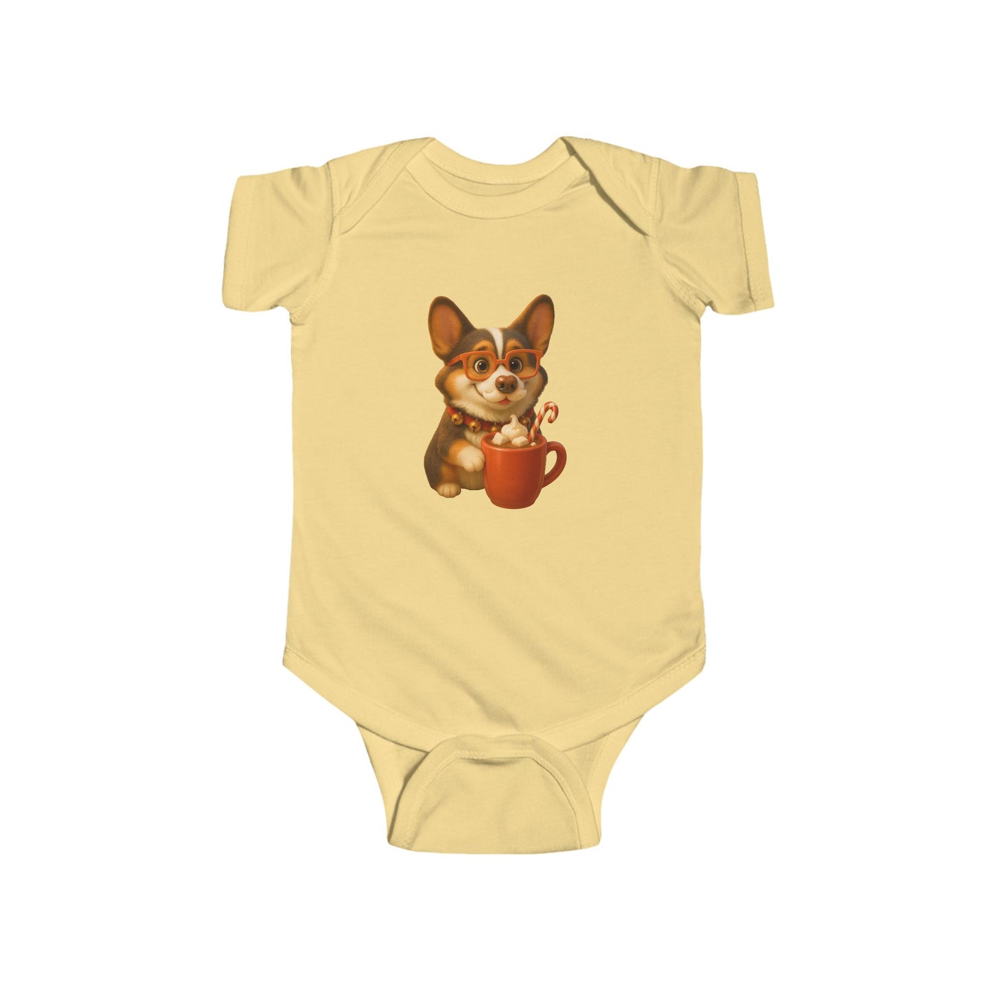 Corgi Hot Cocoa Infant Bodysuit — Cute Puppy Coffee Baby Onesie